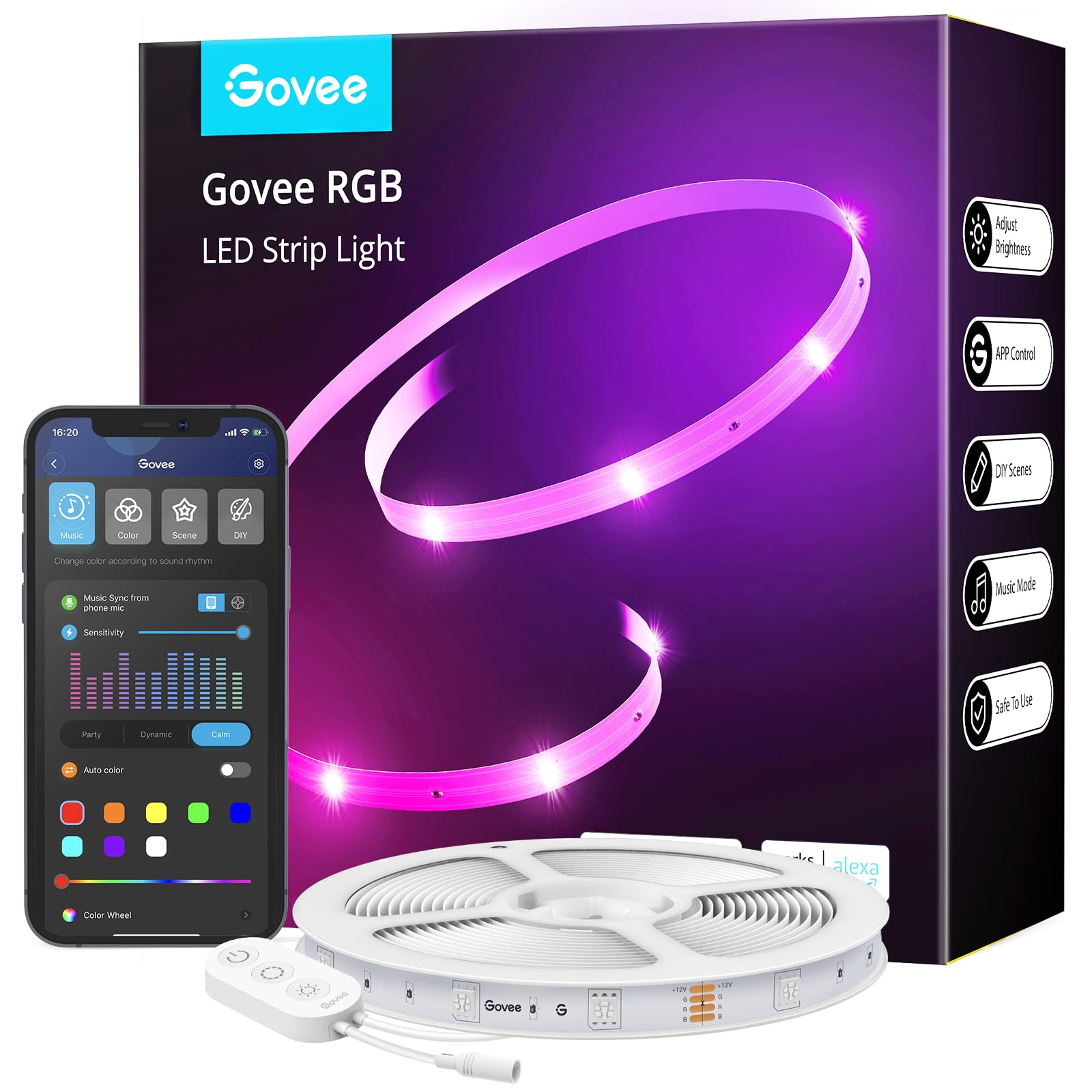 Tira De Luces Led Govee Smart Wifi De 50 Pies Rgb Que Funcionan Con Alexa Google - Venta Internacional.