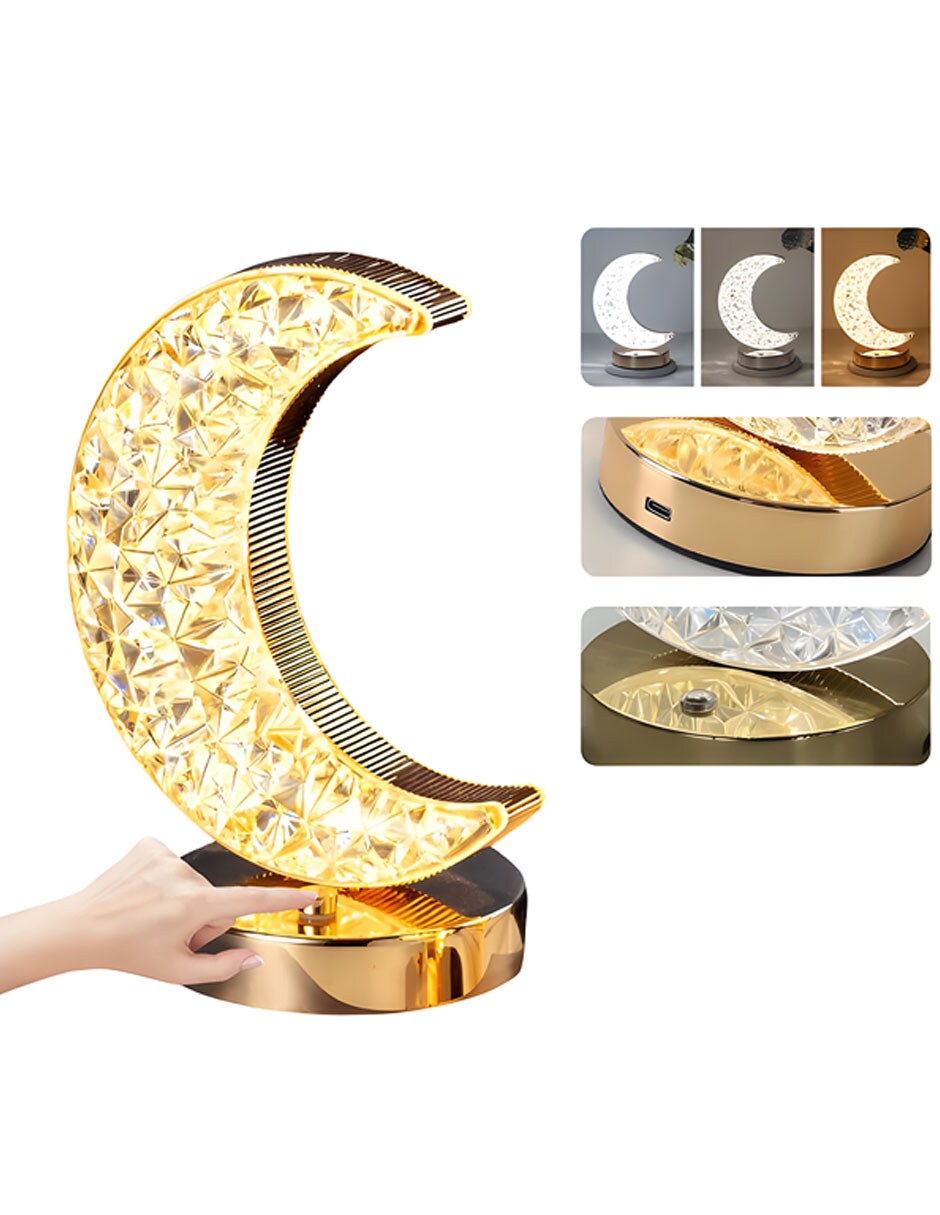 Lampara Luna Luz Led Touch Decorativa Recargable Usb Tipo C $631