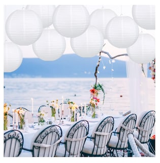 Foto 4 | Juego de 13 Lámparas Redondas de Papel Blanco para Decoración de Eventos y Fiestas