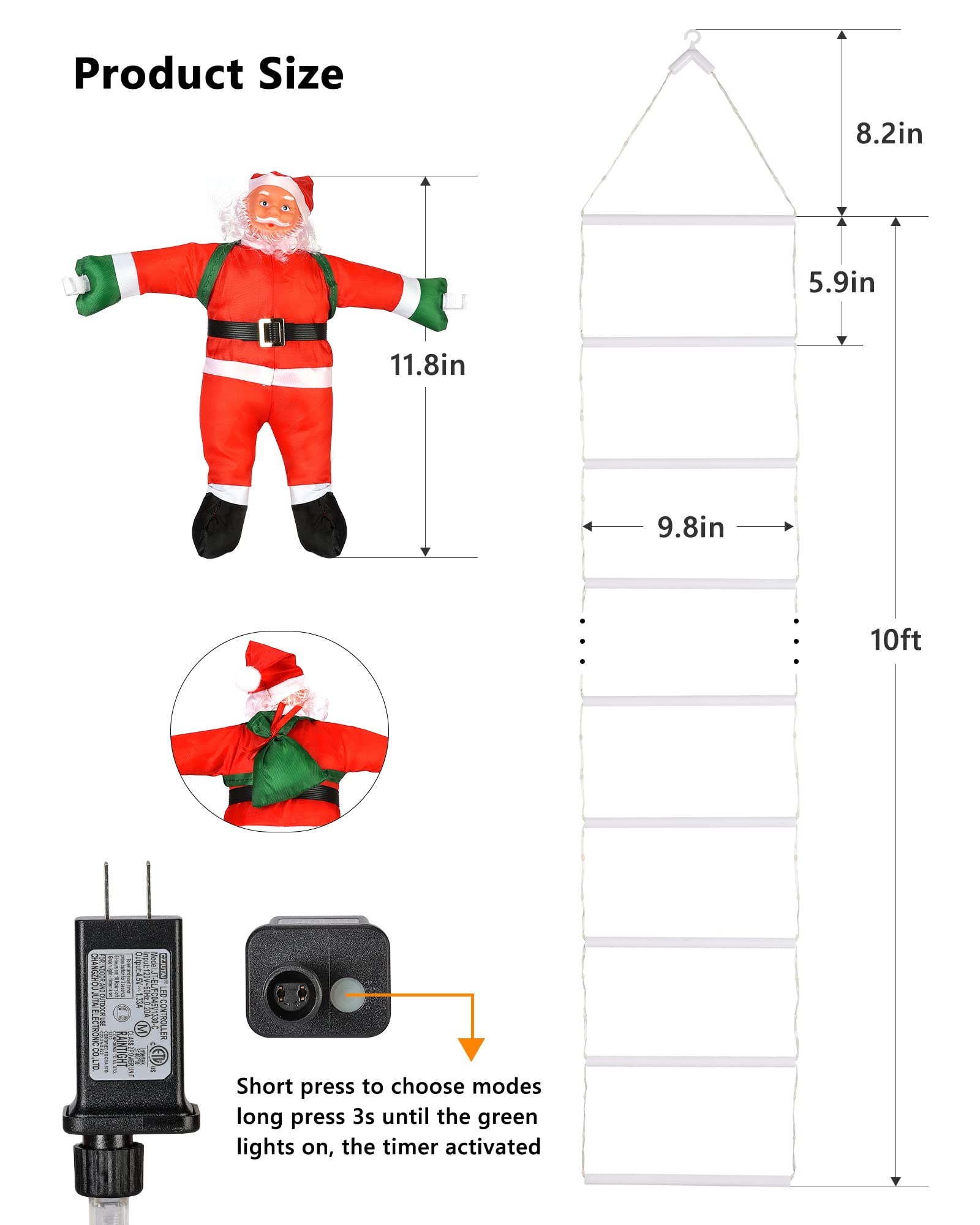 Foto 7 pulgar | Luces Navideñas Led Toodour, Diseño Navideño De 10 Pies - Venta Internacional.