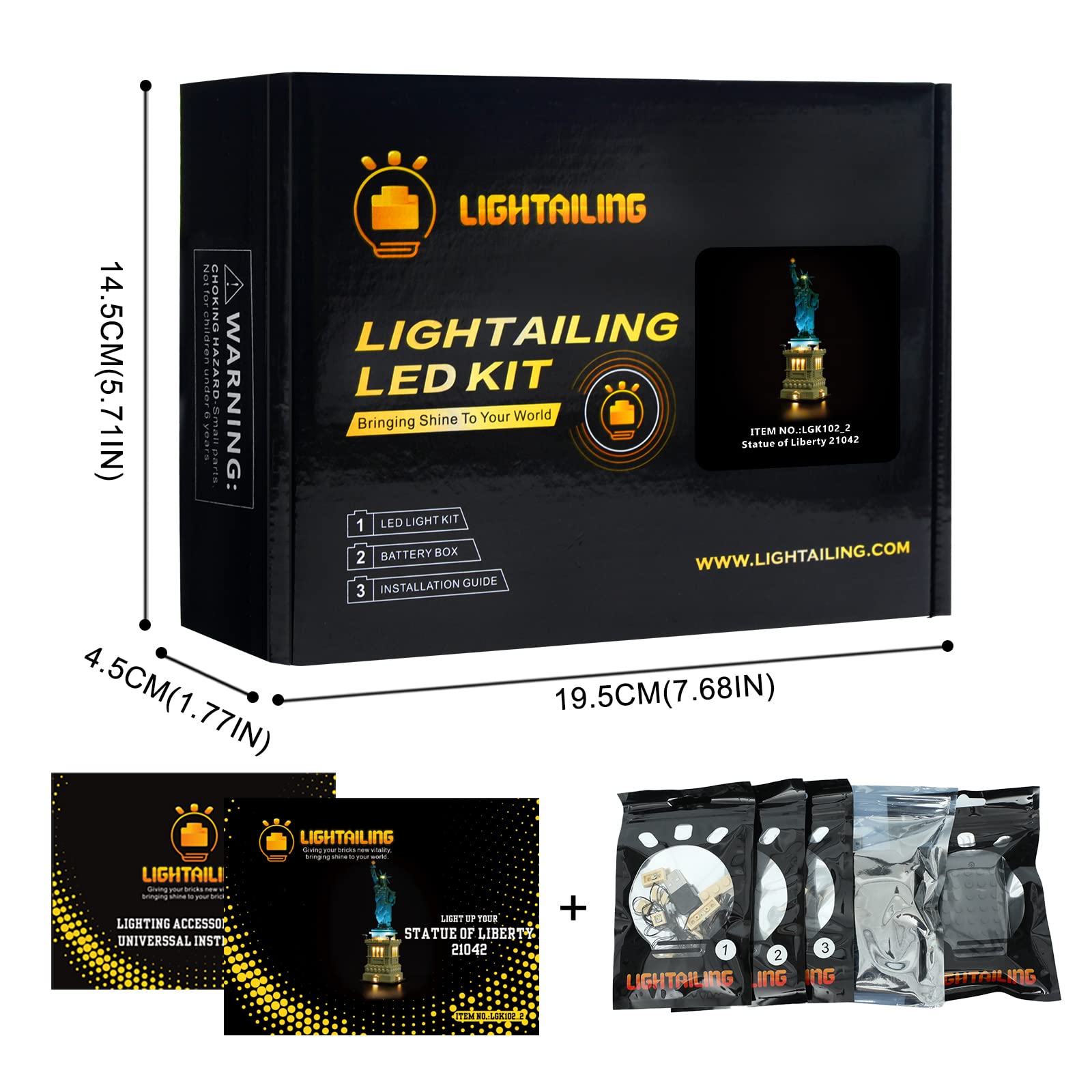 Foto 6 | Set De Luces Led Lightailing Para Estatua Arquitectónica Lego 21042 - Venta Internacional.