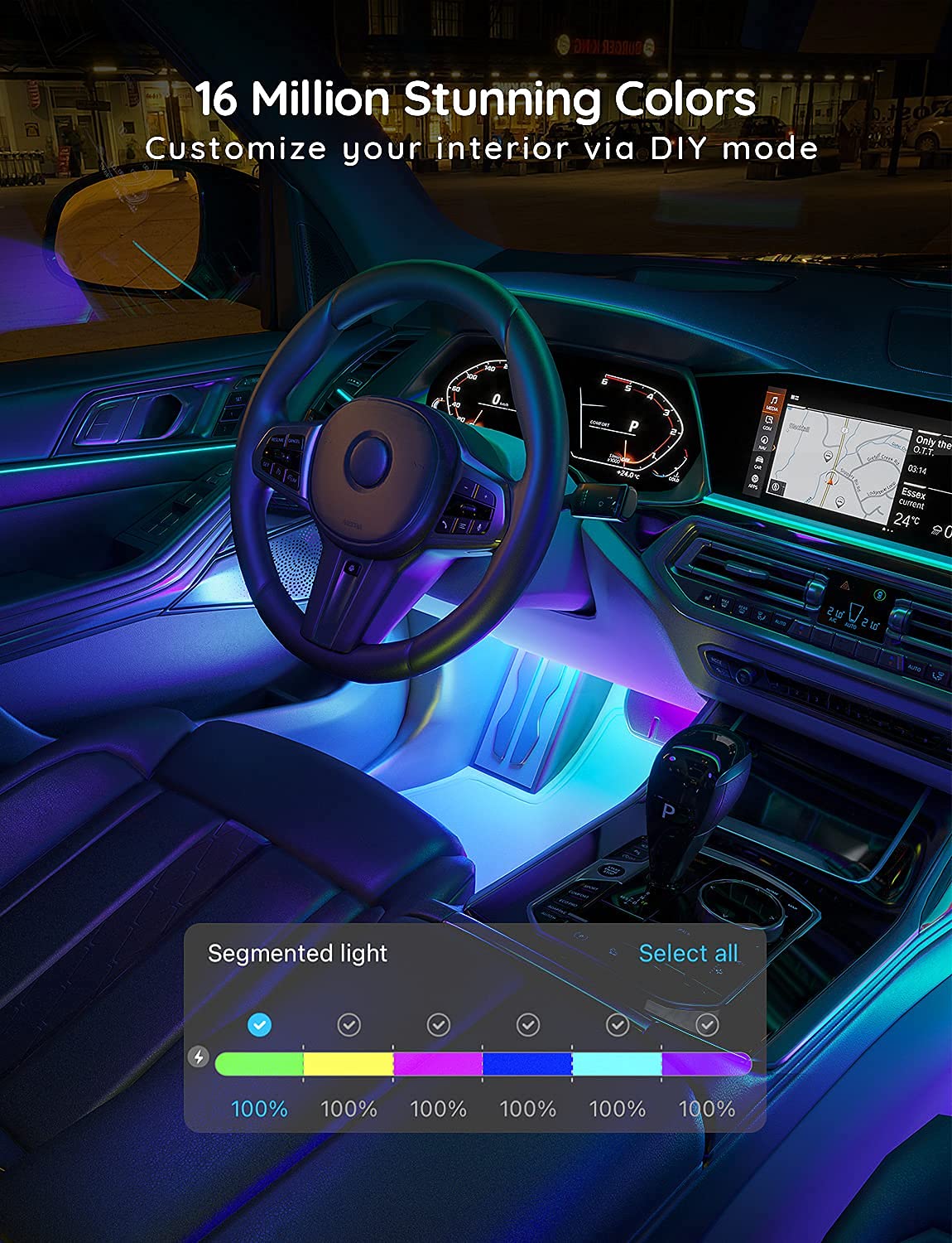 Foto 6 | Tira De Luces Led Govee Smart Car Rgbic, 16 Millones De Colores - Venta Internacional.