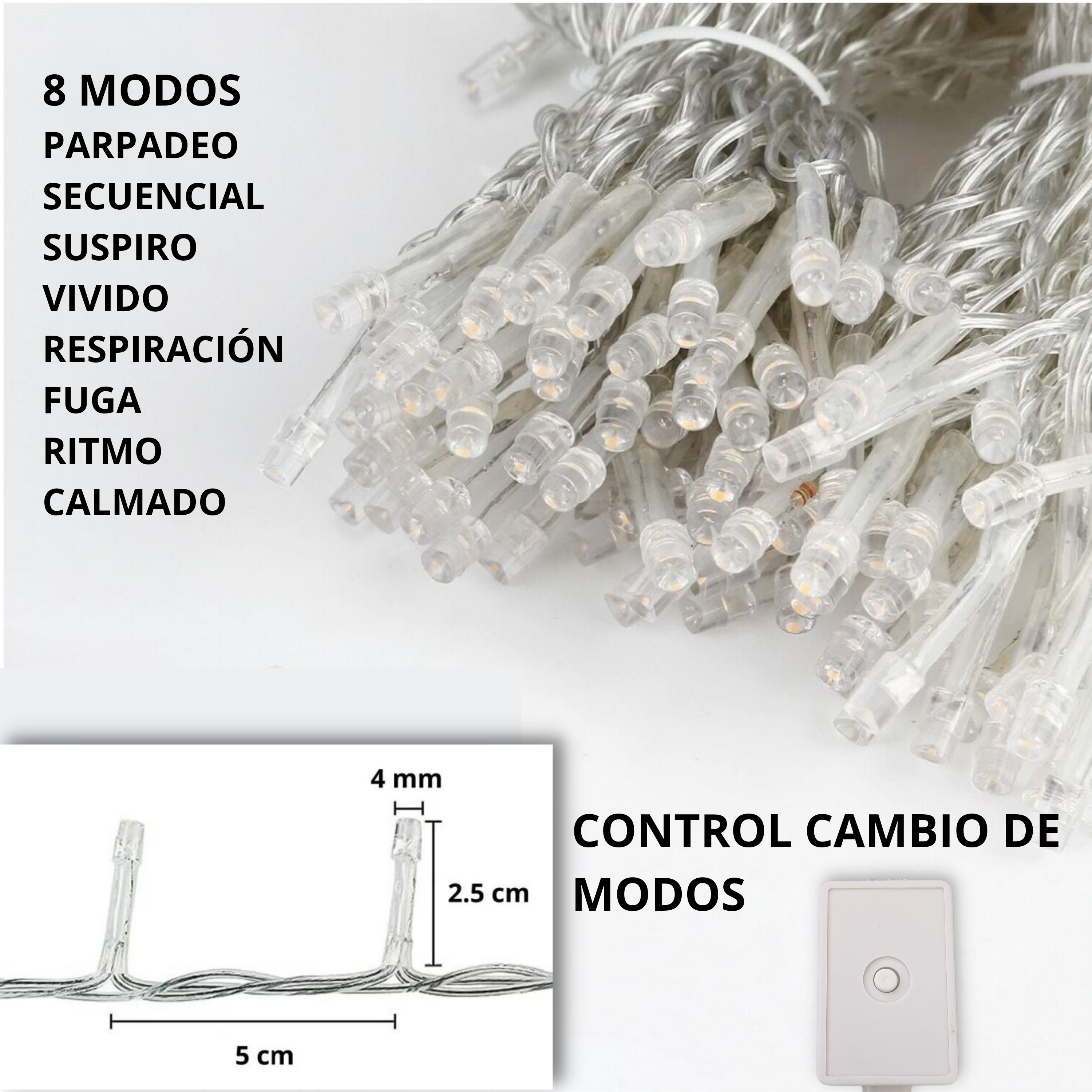 Foto 5 | Serie De Luces Led Navideñas Luxvi 30m Multicolor 300 Leds (3pzs)