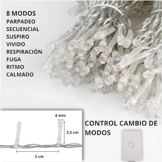 Foto 4 | Serie De Luces Led Navideñas Luxvi 20m Multicolor 200 Leds (4pzs)