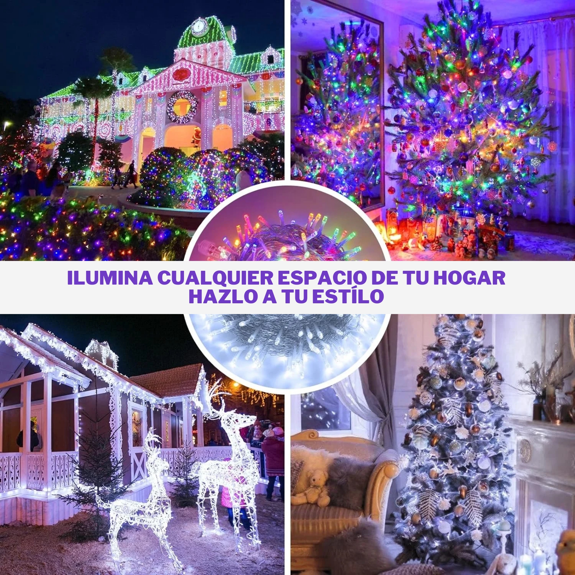 Foto 7 | Serie De Luces Led Navideñas Luxvi 20m Multicolor 200 Leds (4pzs)