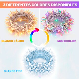 Foto 3 | Serie De Luces Led Navideñas Luxvi 10m Multicolor 100 Leds (2pzs)