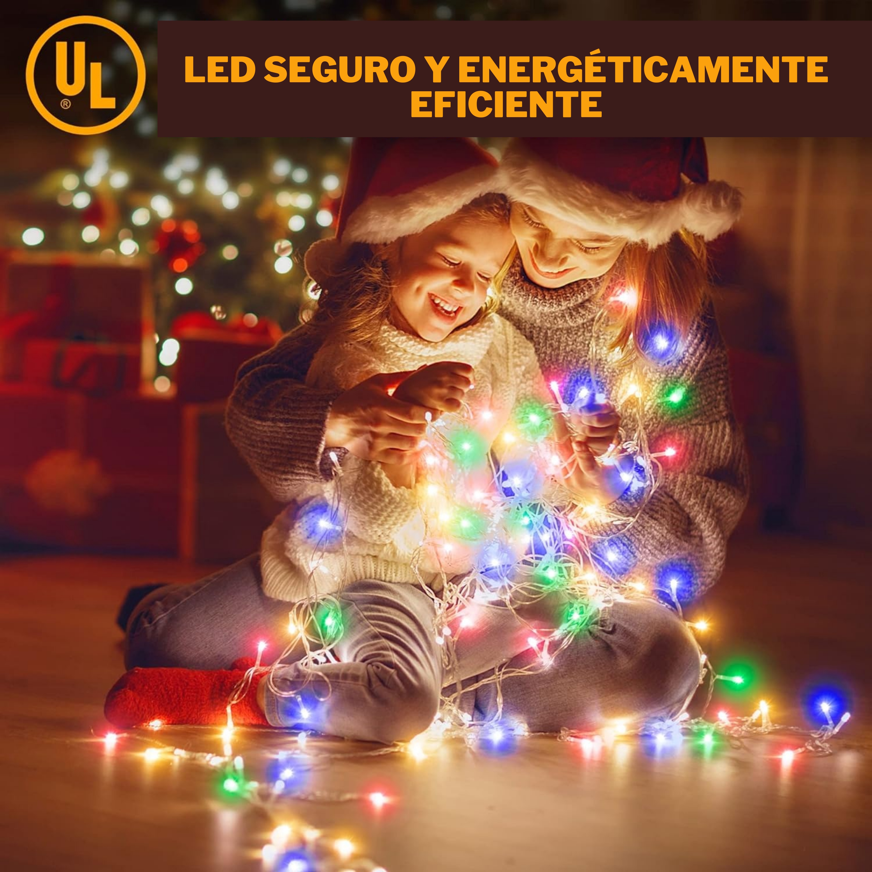 Foto 5 pulgar | Serie De Luces Led Navideñas Luxvi 10m Multicolor 100 Leds (2pzs)