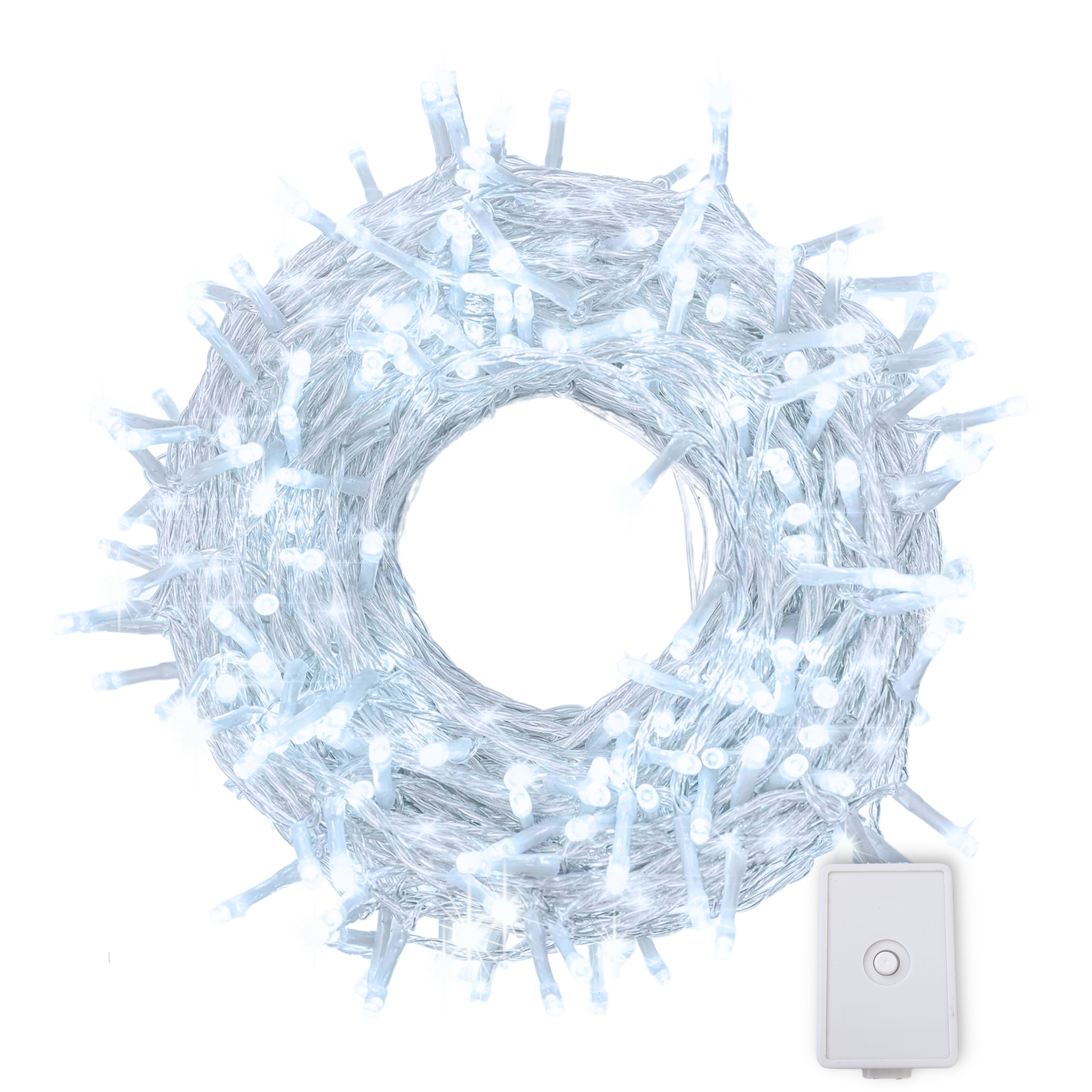 Serie De Luces Led Navideñas Luxvi 20m Blanco Frío 200 Leds (2pzs)