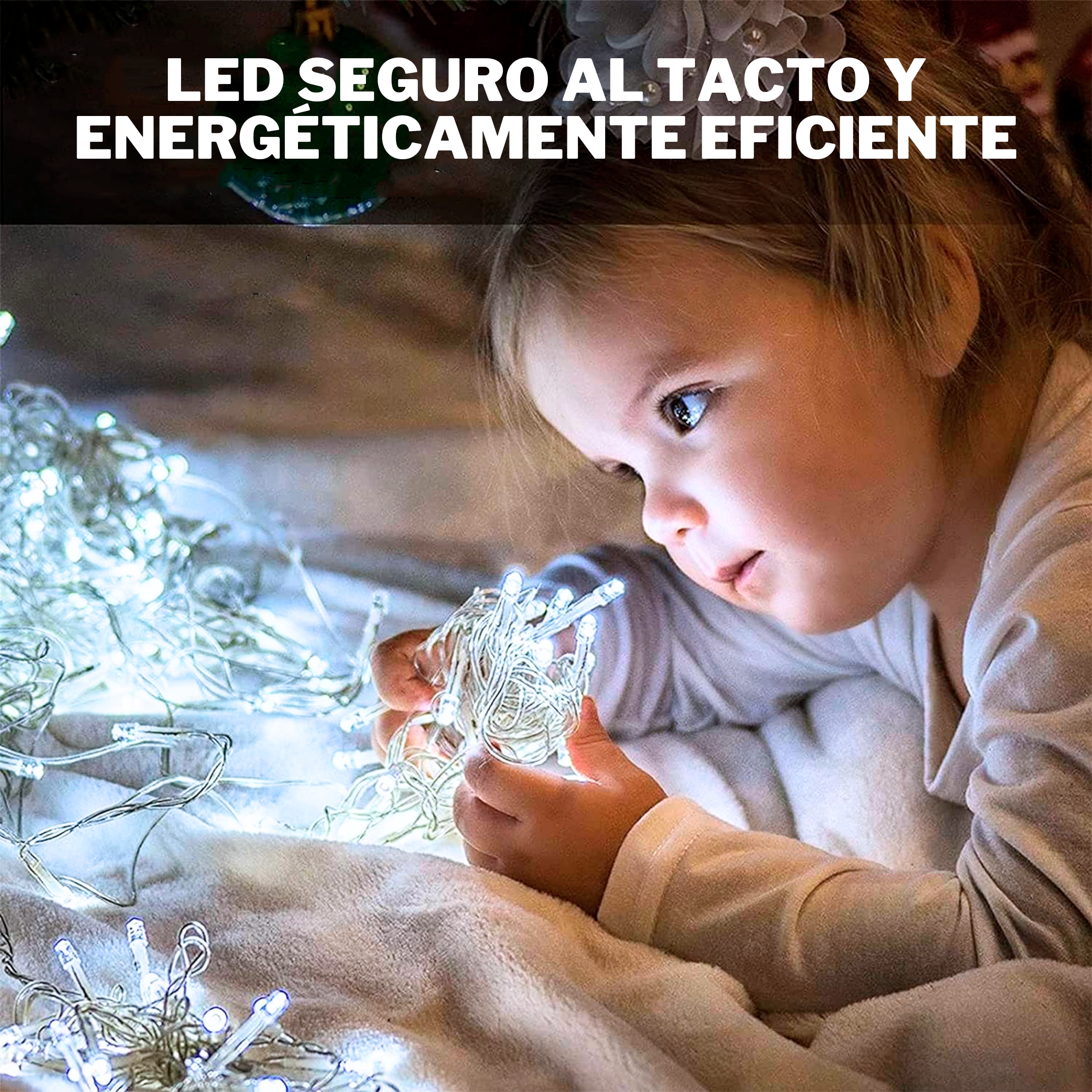 Foto 4 | Serie De Luces Led Navideñas Luxvi 20m Blanco Frío 200 Leds (4pzs)