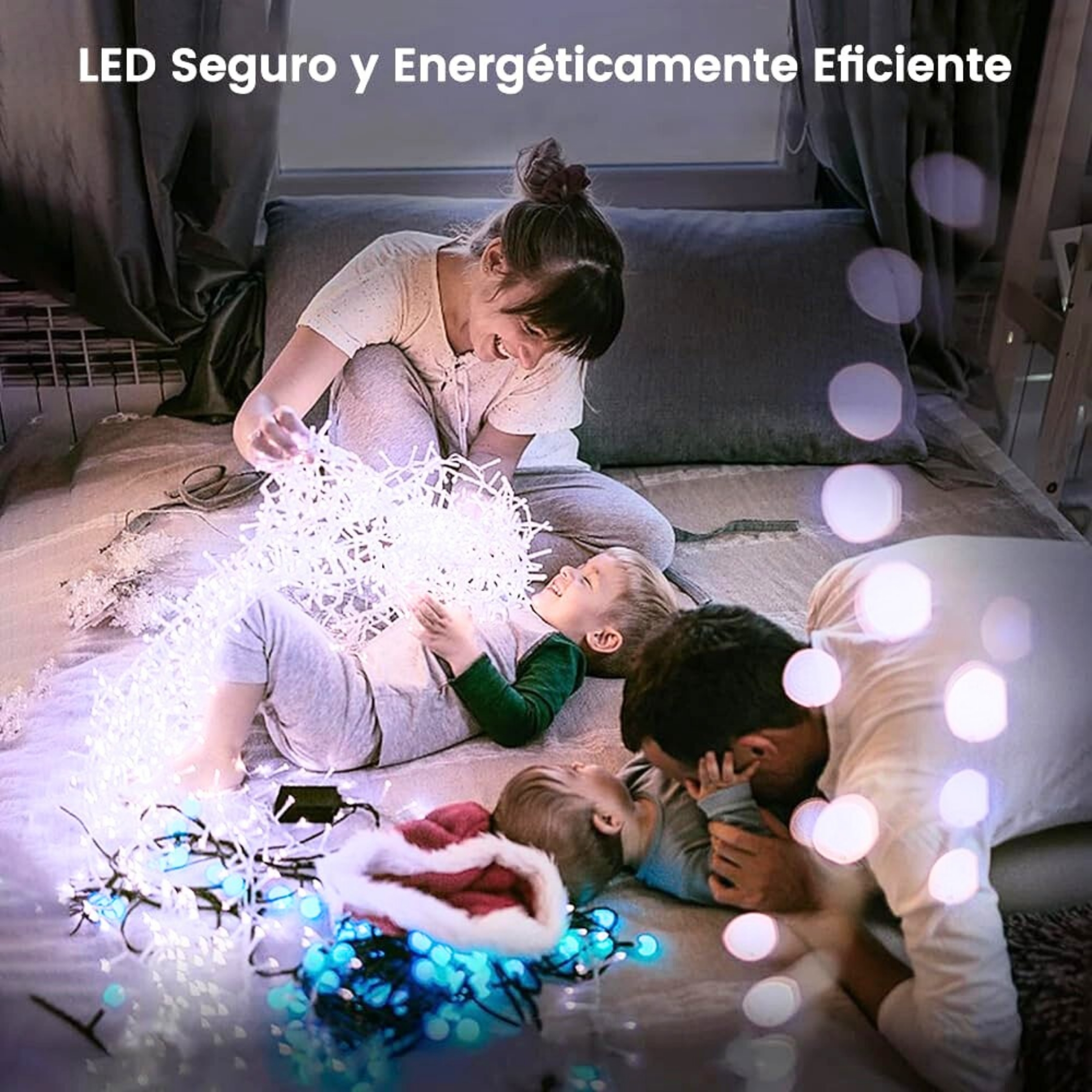 Foto 4 pulgar | Serie De Luces Led Navideñas Luxvi 30m Blanco Frío 300 Leds (3pzs)