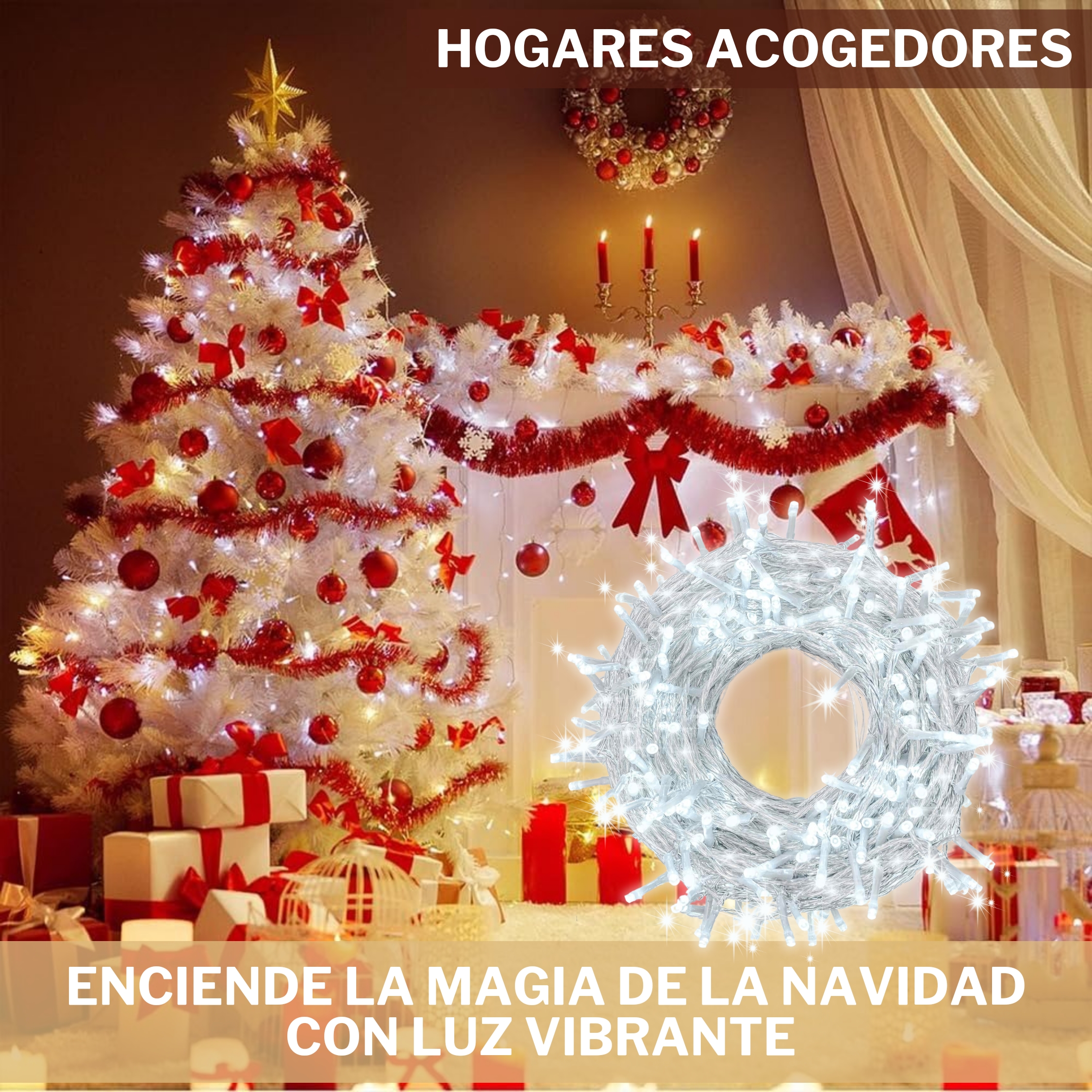 Foto 6 | Serie De Luces Led Navideñas Luxvi 30m Blanco Frío 300 Leds