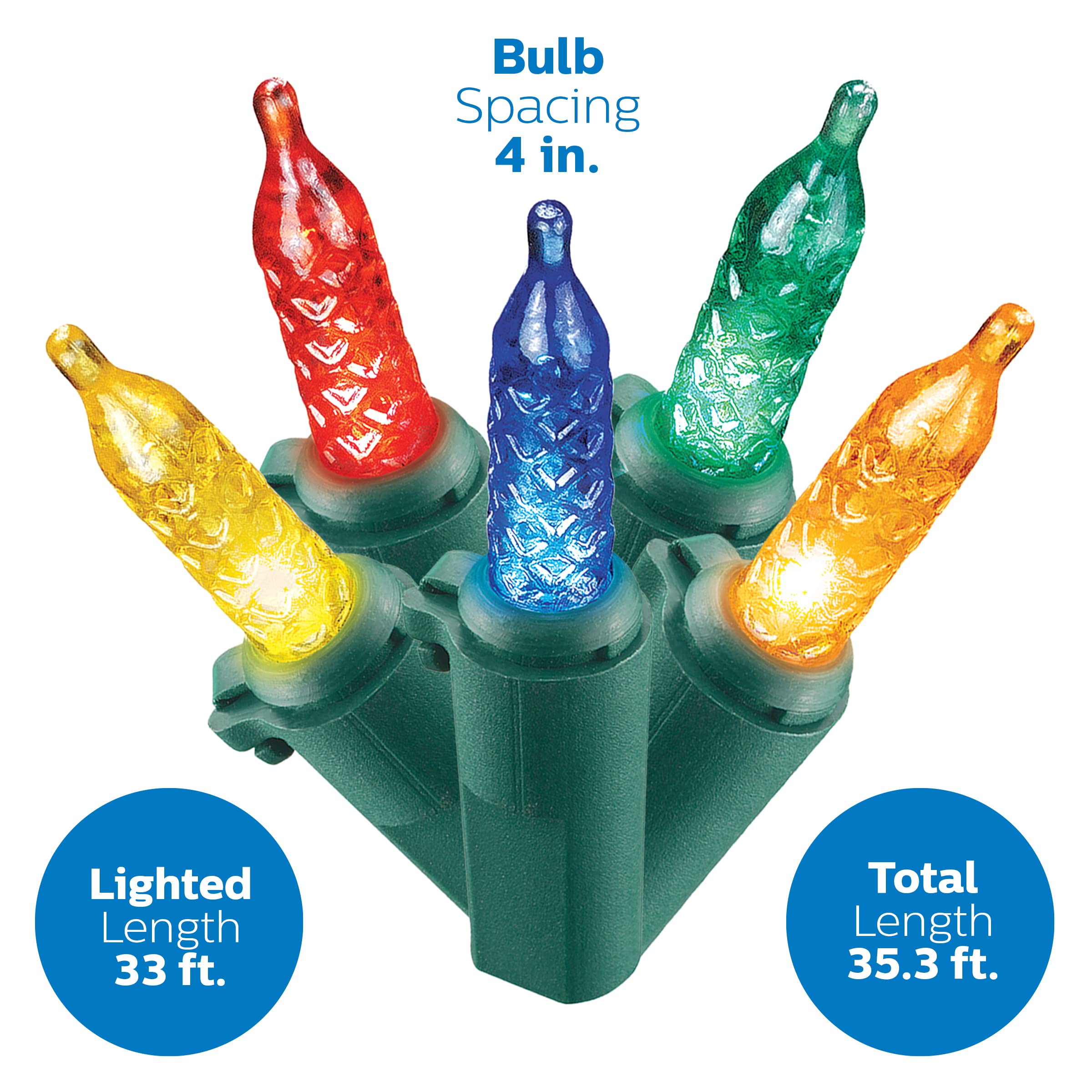 Foto 4 pulgar | Cadena De Luces Navideñas Philips 100 Led Multicolor De 10 M - Venta Internacional.