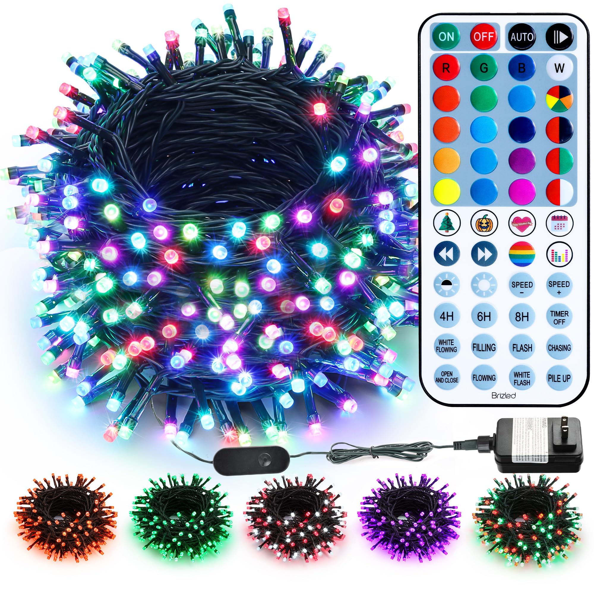 Foto 2 pulgar | Luces Navideñas Brizled Rgb 500 Led De 50 M Con Mando A Distancia - Venta Internacional.