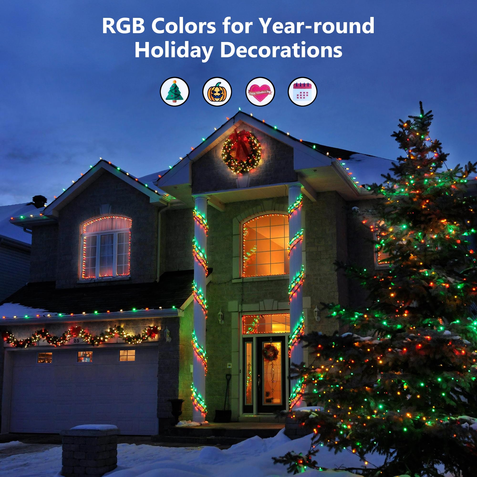 Foto 4 pulgar | Luces Navideñas Brizled Rgb 500 Led De 50 M Con Mando A Distancia - Venta Internacional.