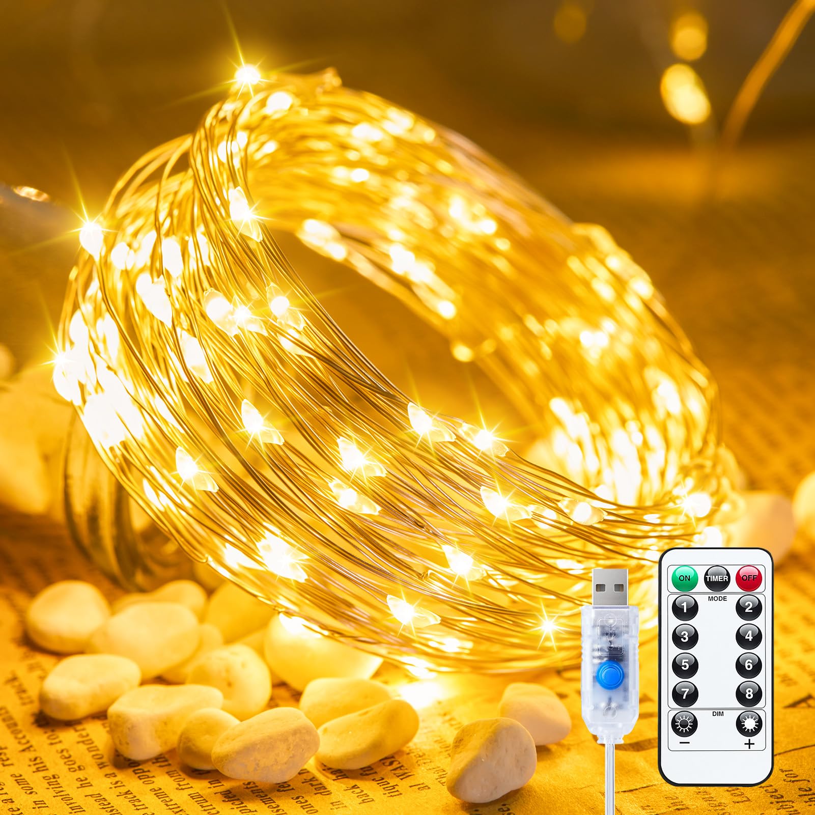 Fairy Lights Minetom Usb De 33 Pies Y 100 Led Con Mando A Distancia A Prueba De Agua - Venta Internacional.