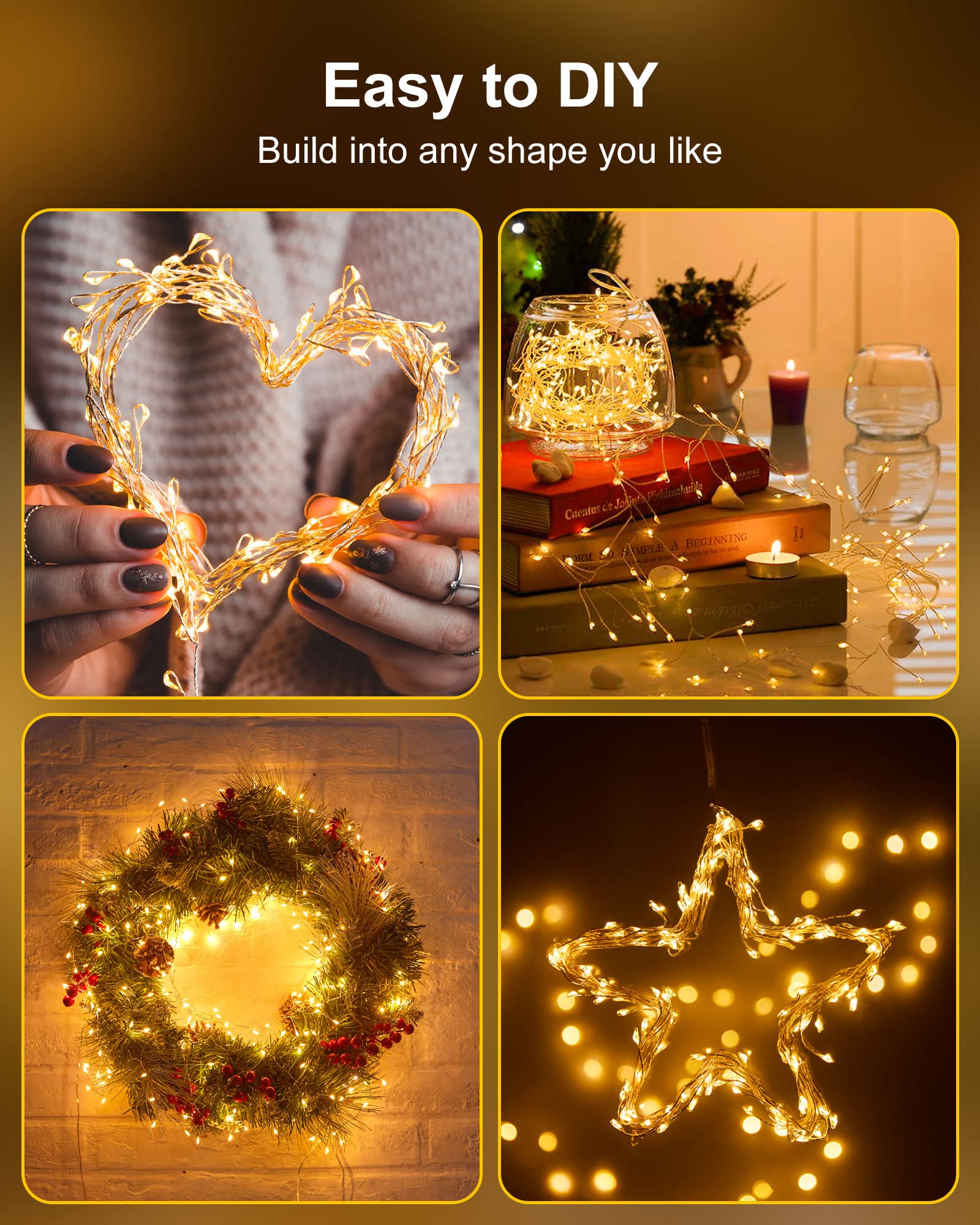 Foto 3 pulgar | Fairy Lights Minetom Firecracker Starry 60 Led 1,5 M Blanco Cálido - Venta Internacional.