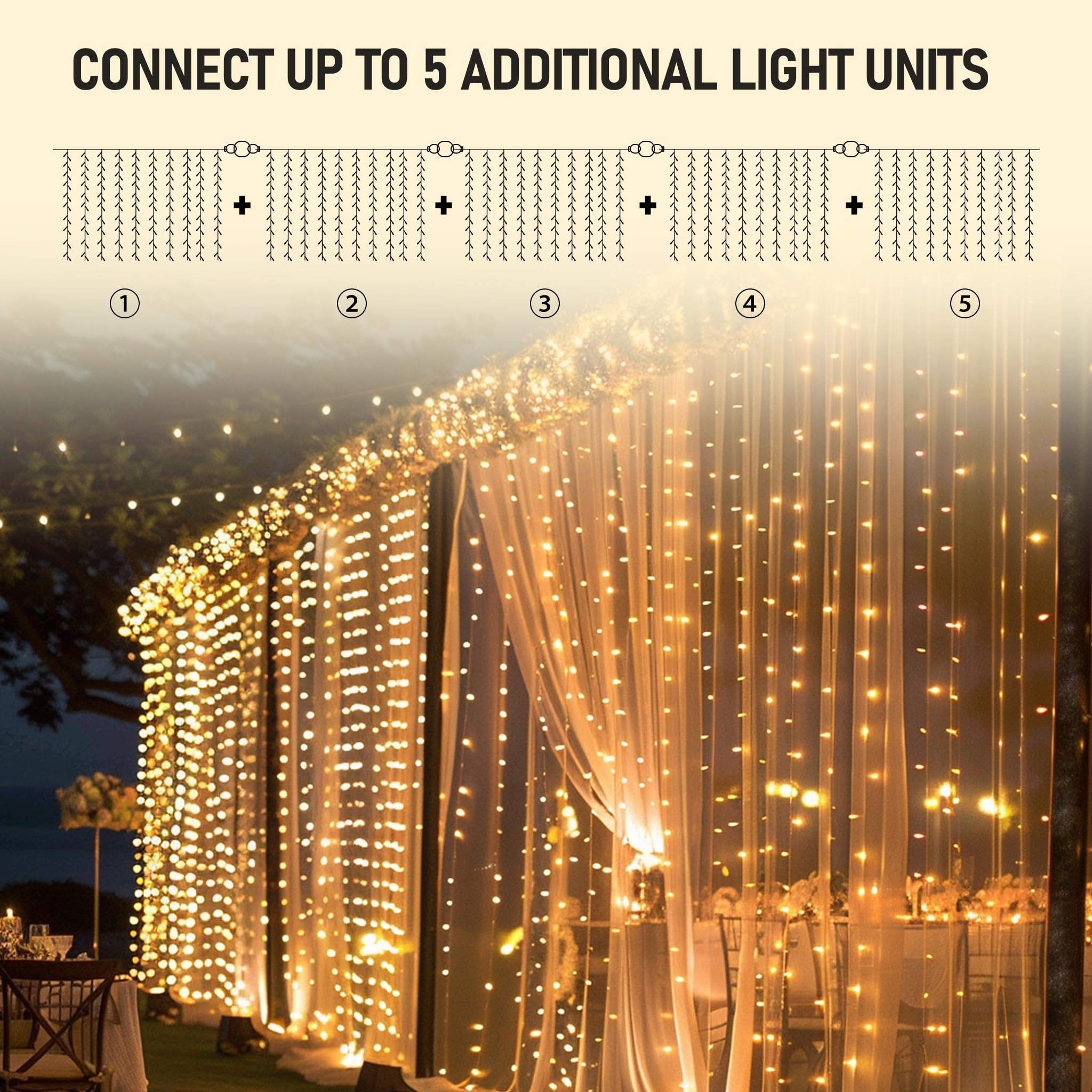 Foto 6 pulgar | Cadena De Luces Dazzle Bright Para Cortinas, 300 Led, Conectables En 8 Modos - Venta Internacional.