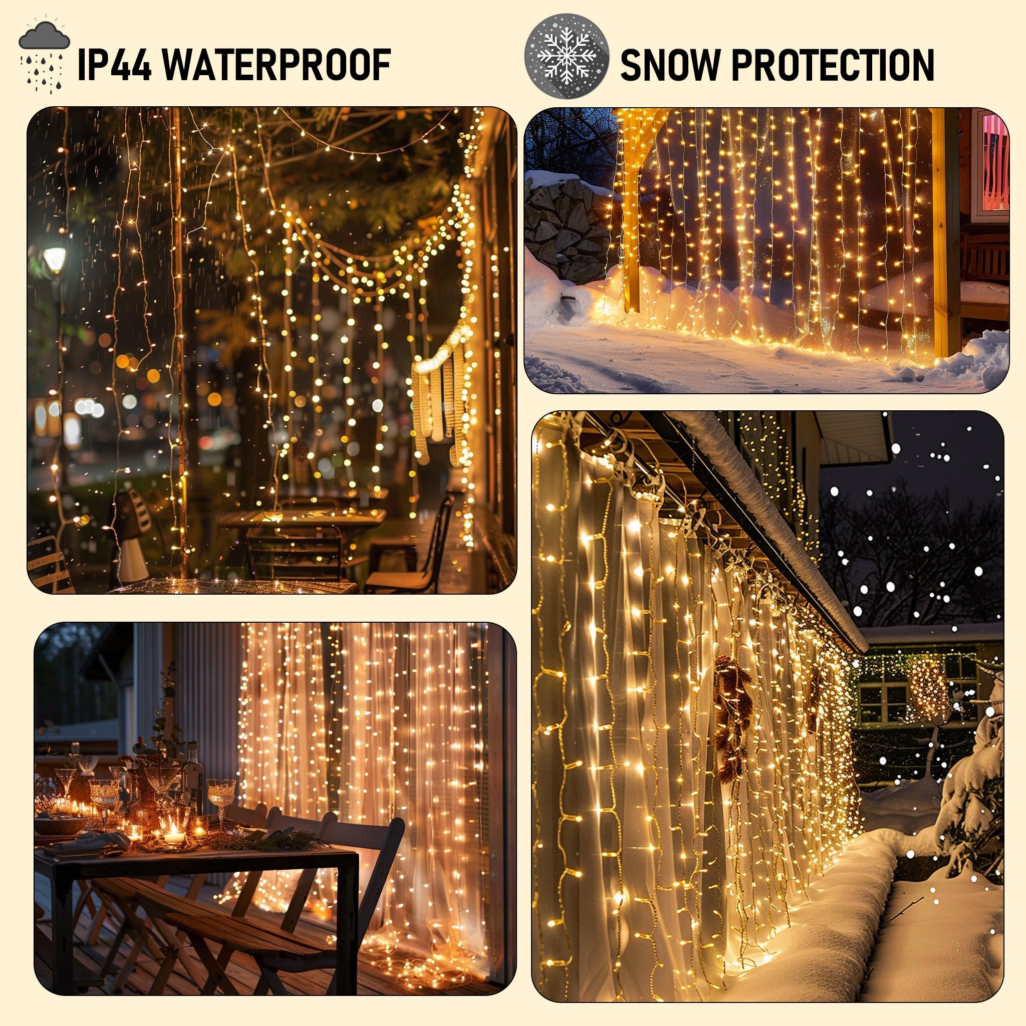 Foto 8 pulgar | Cadena De Luces Dazzle Bright Para Cortinas, 300 Led, Conectables En 8 Modos - Venta Internacional.