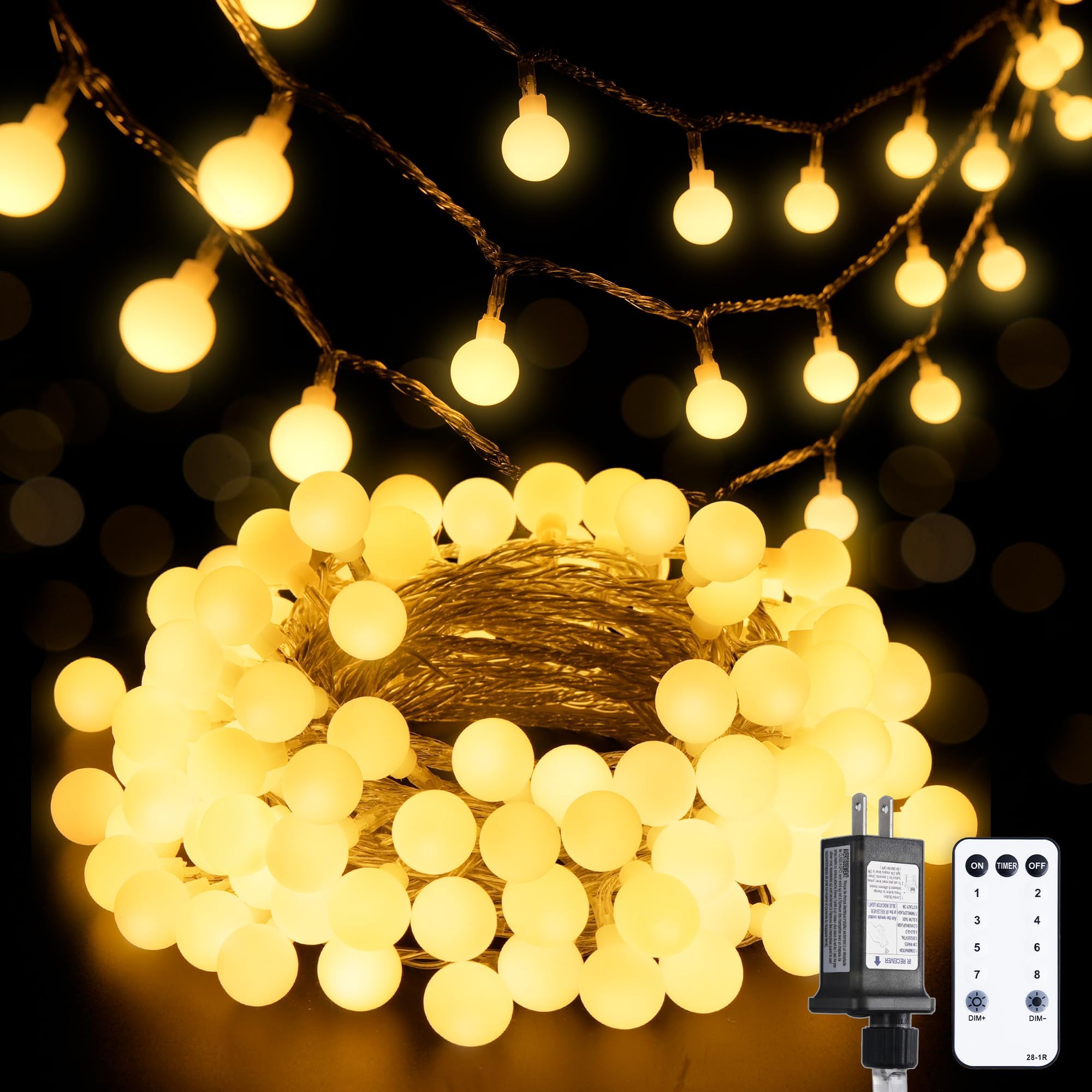 Cadena De Luces Jmexsuss, 100 Led, Con Forma De Globo, Conectables, 10 M - Venta Internacional.