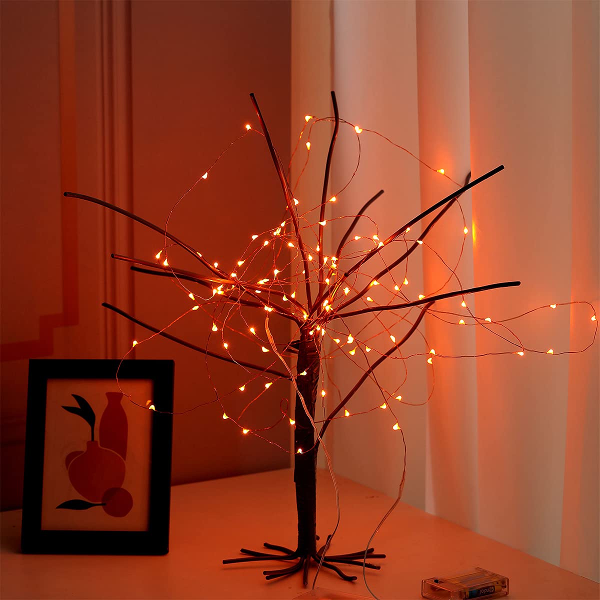 Foto 4 | Fairy Lights Ariceleo Mini Halloween, 5 M, Naranja Con Batería - Venta Internacional.