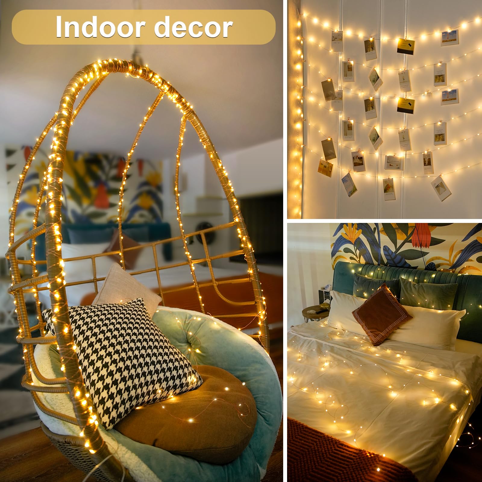 Foto 5 pulgar | Fairy Lights Jmexsuss, Funciona Con Pilas, 400 Led, 132 Pies, Paquete De 2 - Venta Internacional.