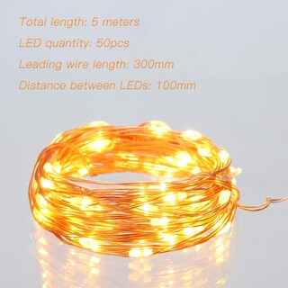 Foto 3 | Led Ariceleo Fairy Lights, Funciona Con Pilas, 5 M, Color Blanco Cálido - Venta Internacional.