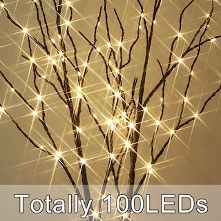 Foto 4 | Cronómetro Branch Lights Fudios Con Pilas Led, 32 Cm, Color Marrón, 100 Led - Venta Internacional.