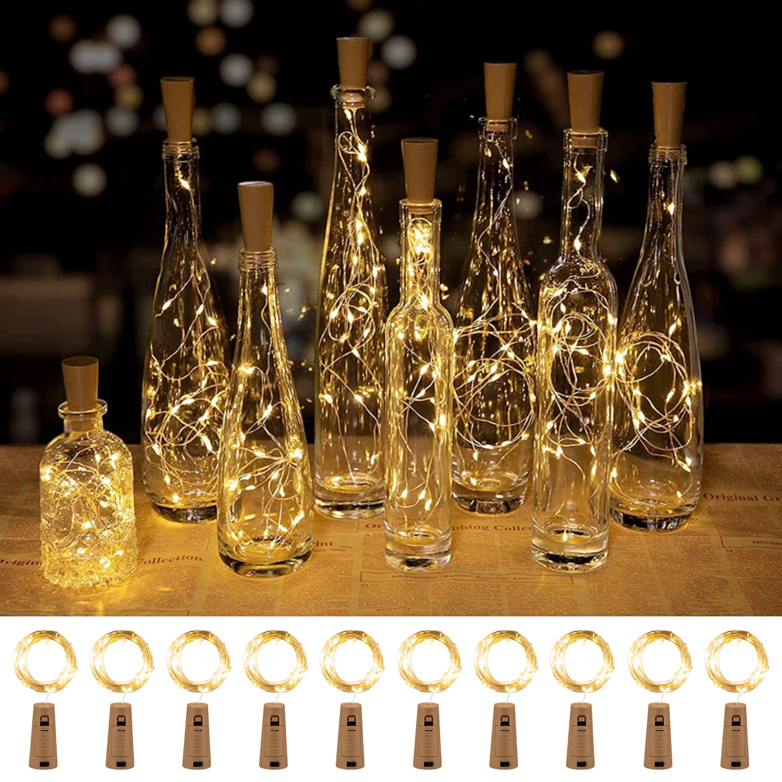 Foto 2 pulgar | Luces Para Botellas De Vino Brightown, 20 Led, Impermeables, Paquete De 10 - Venta Internacional.