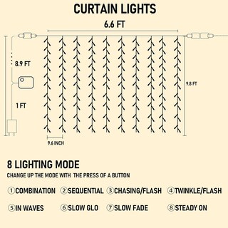 Foto 2 | Cadena De Luces Dazzle Bright Para Cortinas, 300 Led, Color Azul Navideño - Venta Internacional.