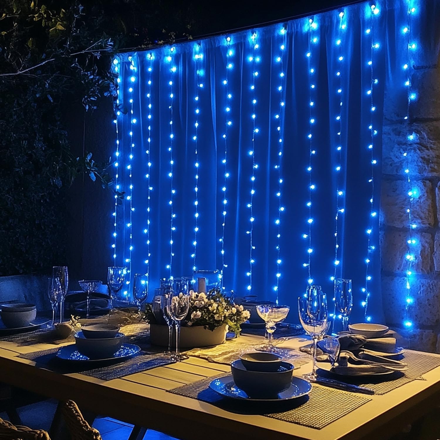 Foto 7 pulgar | Cadena De Luces Dazzle Bright Para Cortinas, 300 Led, Color Azul Navideño - Venta Internacional.