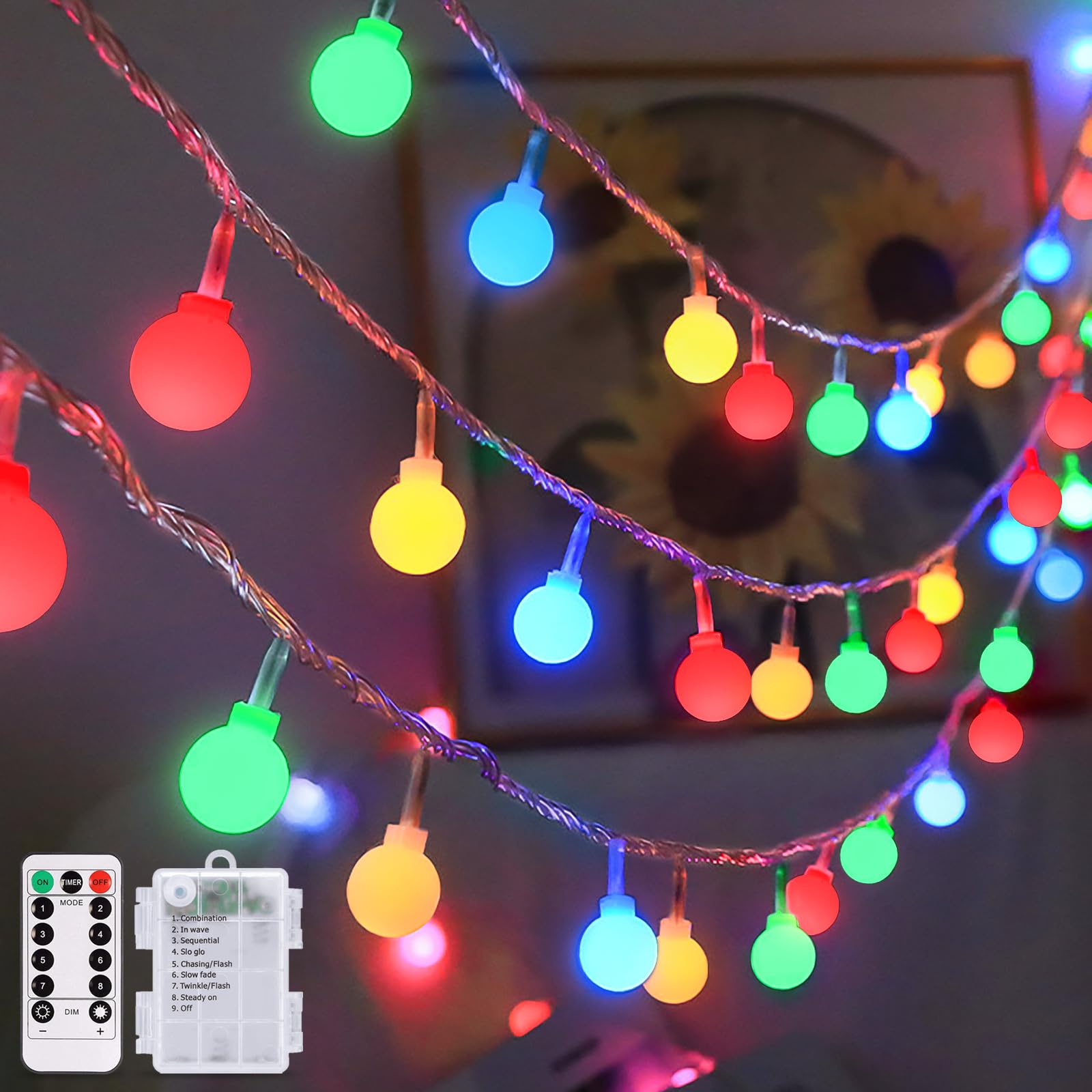 Foto 2 pulgar | Luces Navideñas Con Pilas Jmexsuss 100 Led 10 M - Venta Internacional.