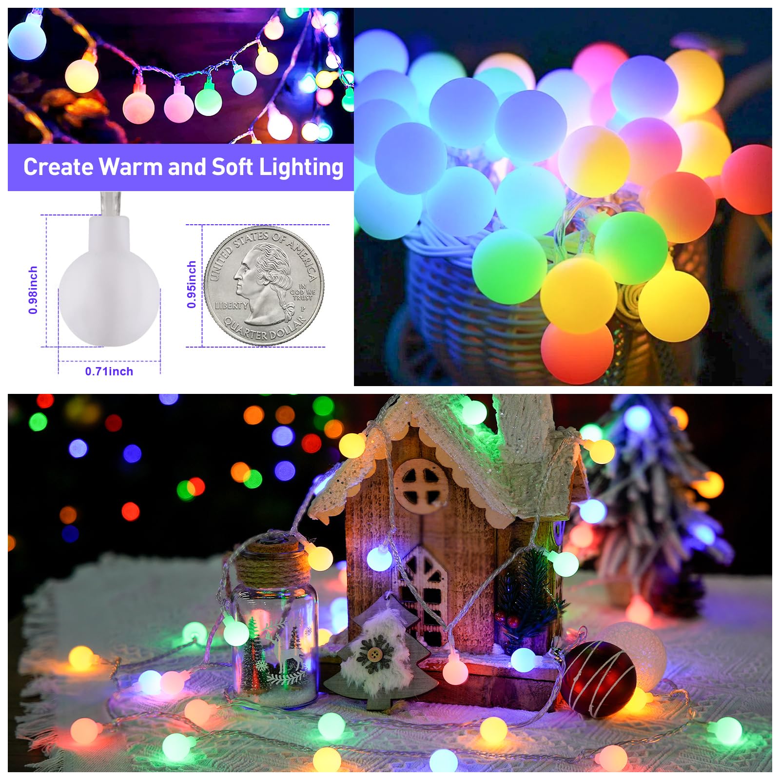 Foto 4 pulgar | Luces Navideñas Con Pilas Jmexsuss 100 Led 10 M - Venta Internacional.