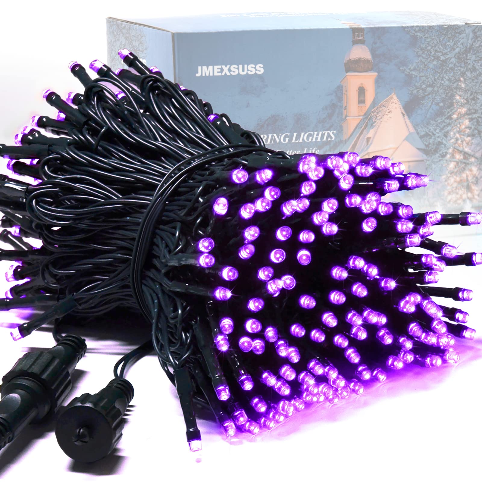 Luces Navideñas Jmexsuss 200 Led, 20 M, Color Morado, Resistente Al Agua - Venta Internacional.