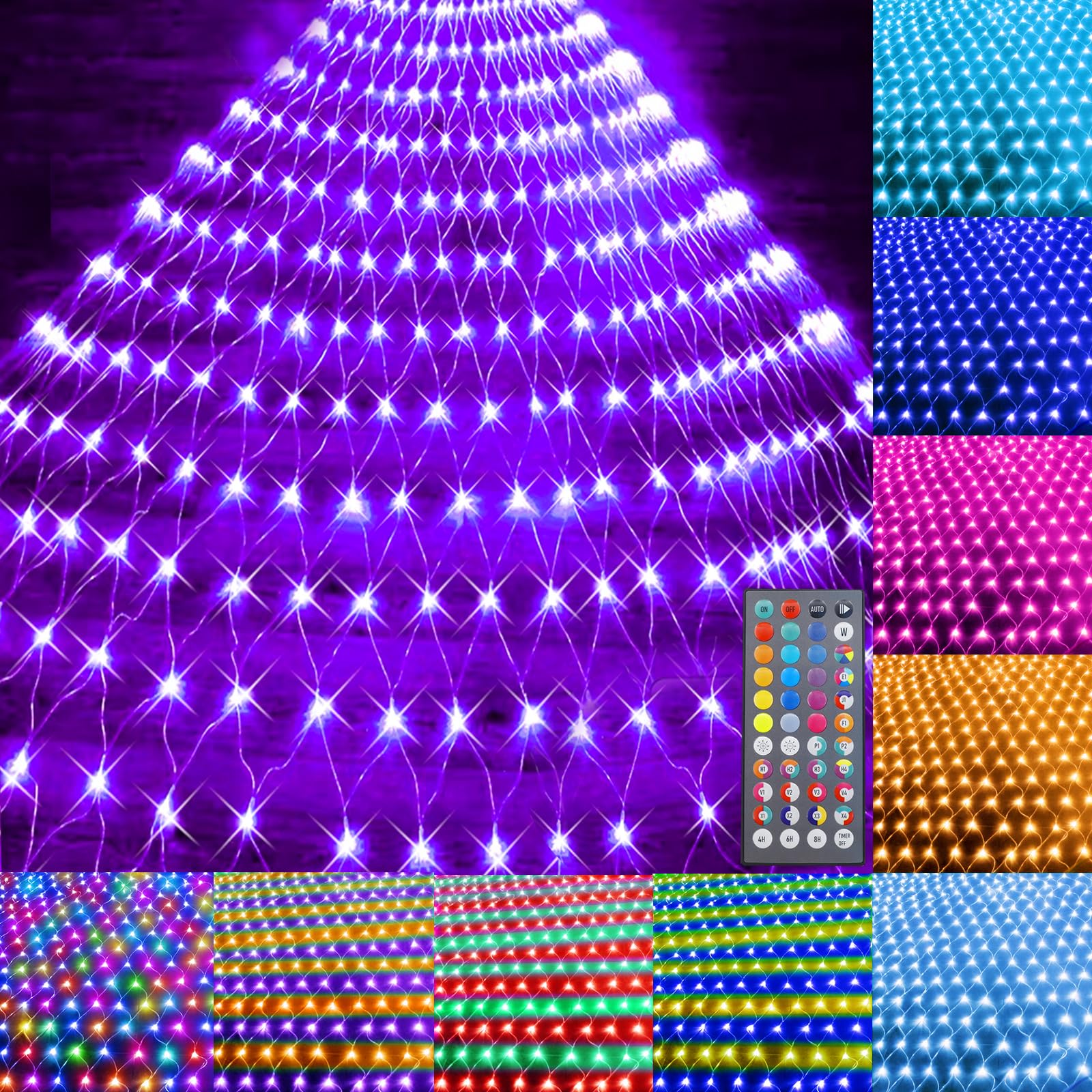 Foto 2 pulgar | Luces De Red Led Pooqla Que Cambian De Color, 3 X 2 M, Para Decoración Navideña - Venta Internacional.