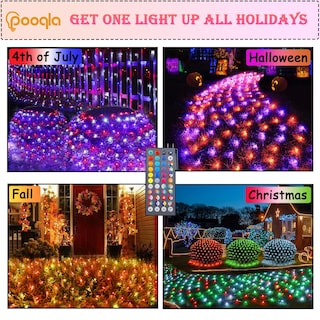 Foto 3 | Luces De Red Led Pooqla Que Cambian De Color, 3 X 2 M, Para Decoración Navideña - Venta Internacional.