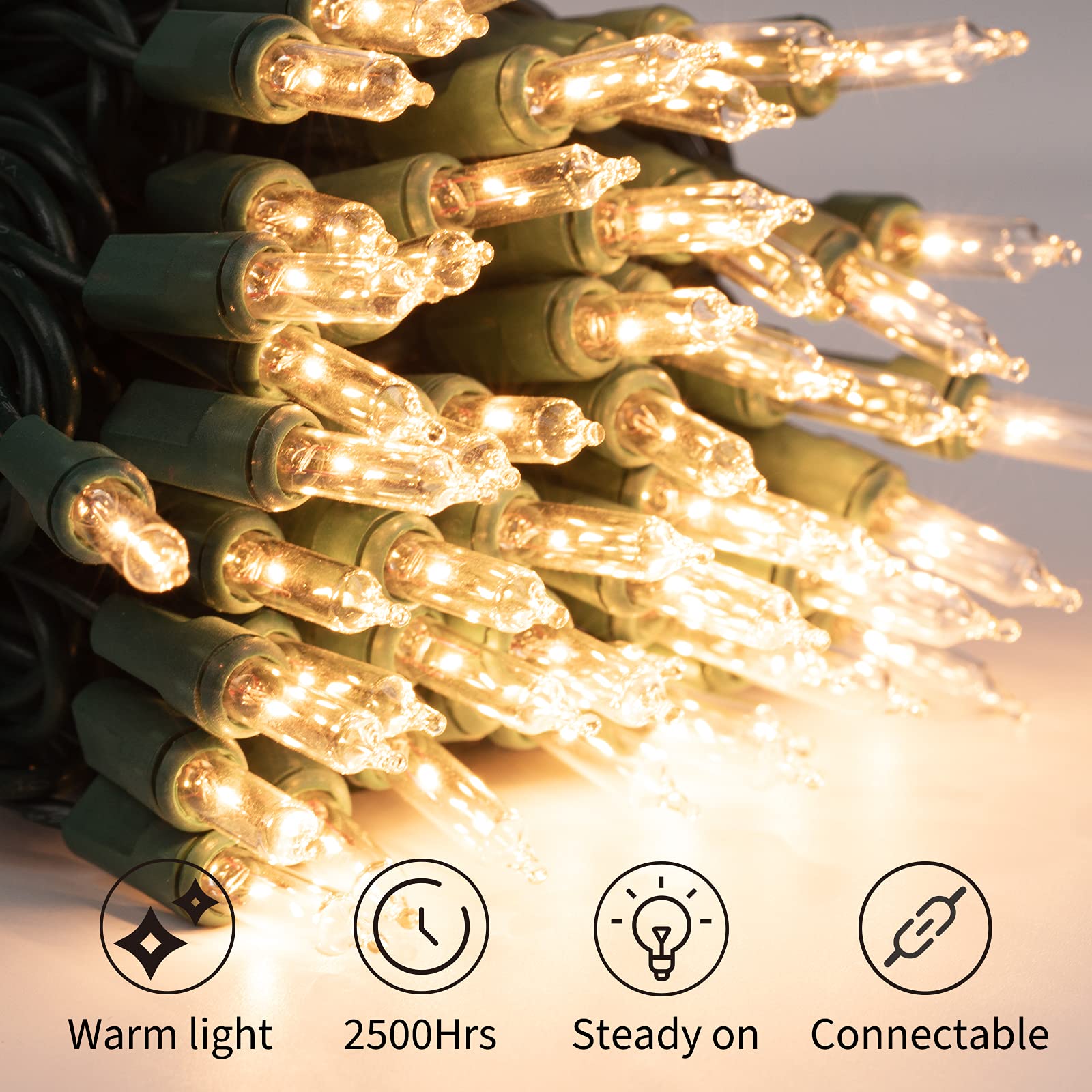 Foto 3 pulgar | Guirnalda De Luces Navideñas Minetom 100 Luces Transparentes De 26,5 M, Paquete De 3 - Venta Internacional.