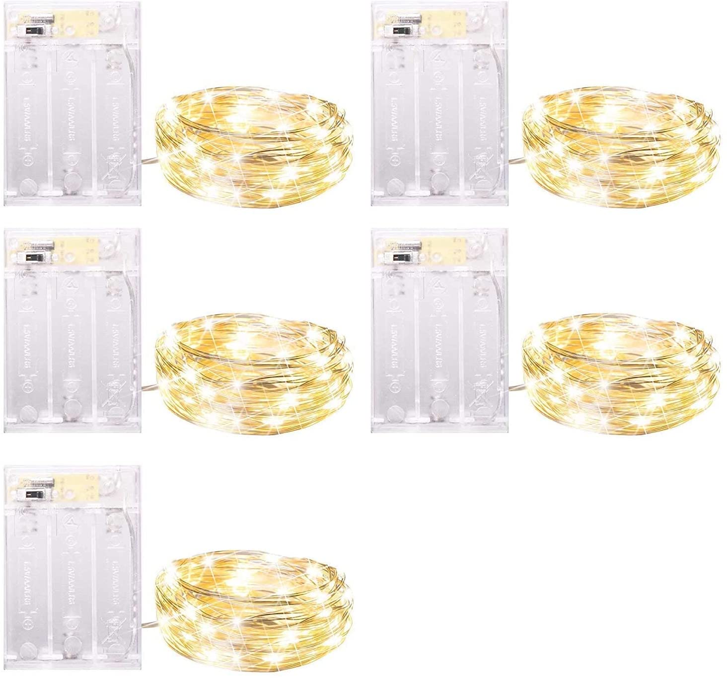 Fairy Lights Minetom 20 Led De 2 M, Funciona Con Pilas, Paquete De 5 - Venta Internacional.