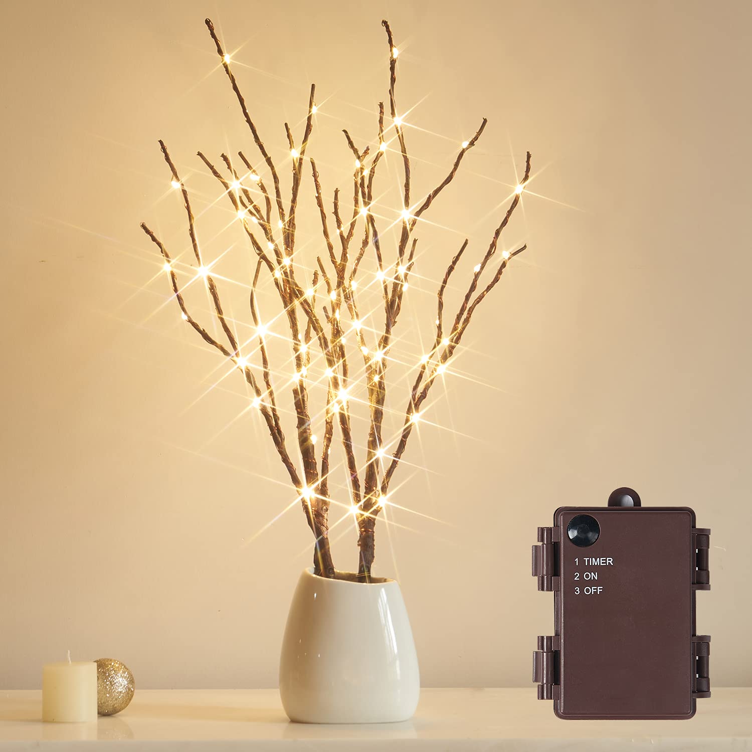 Guirnalda De Luces Led Lighed Branches Fudios, 70 Cm, 45 Cm, Con Temporizador - Venta Internacional.