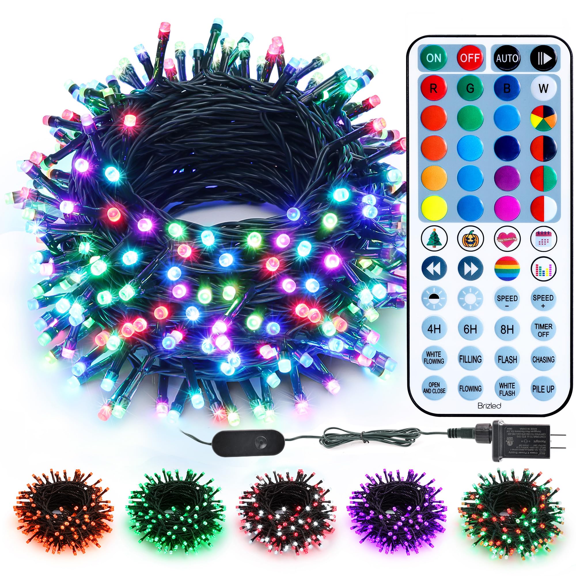 Foto 2 pulgar | Luces Navideñas Brizled 200 Led Rgb De 20 M Con Mando A Distancia - Venta Internacional.