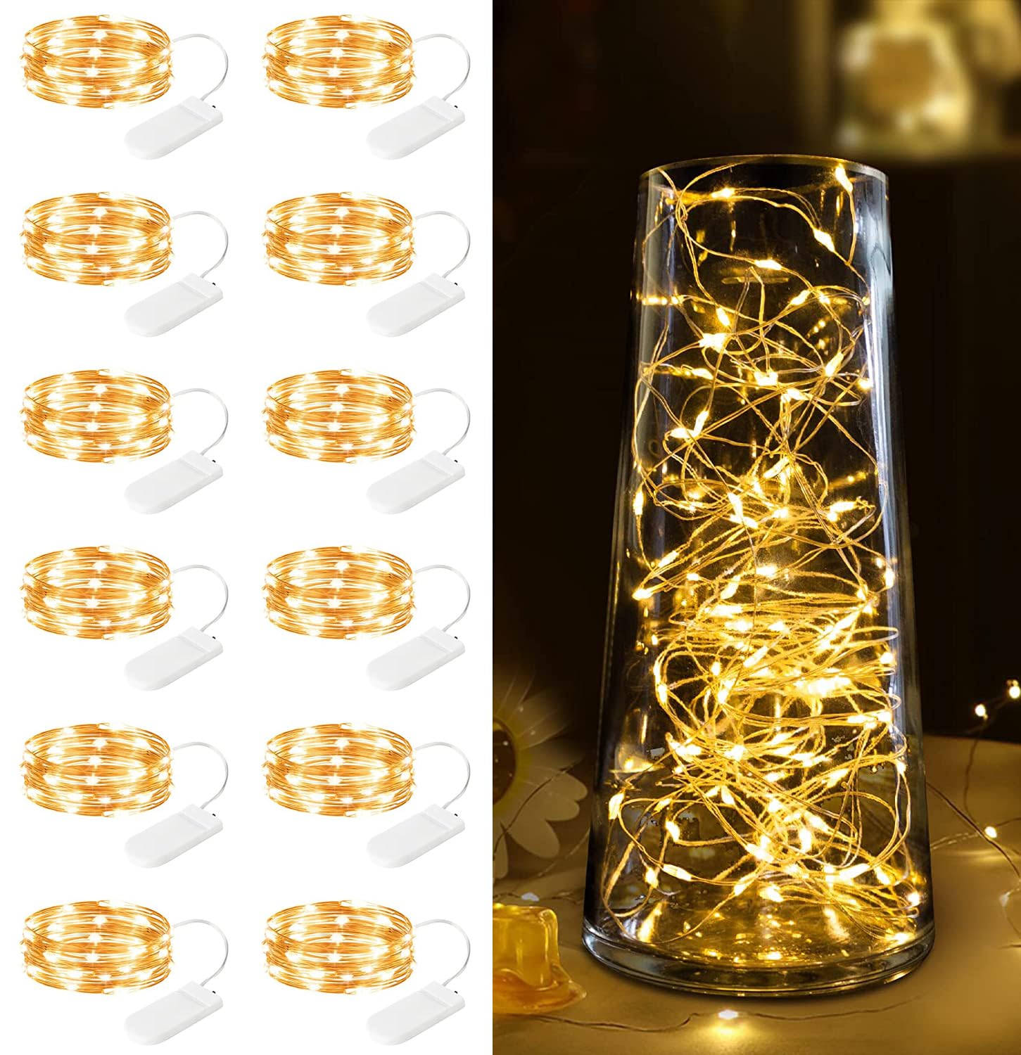 Foto 2 pulgar | Fairy Lights Minetom 20 Led, Funciona Con Pilas, 2 M, Paquete De 12 - Venta Internacional.