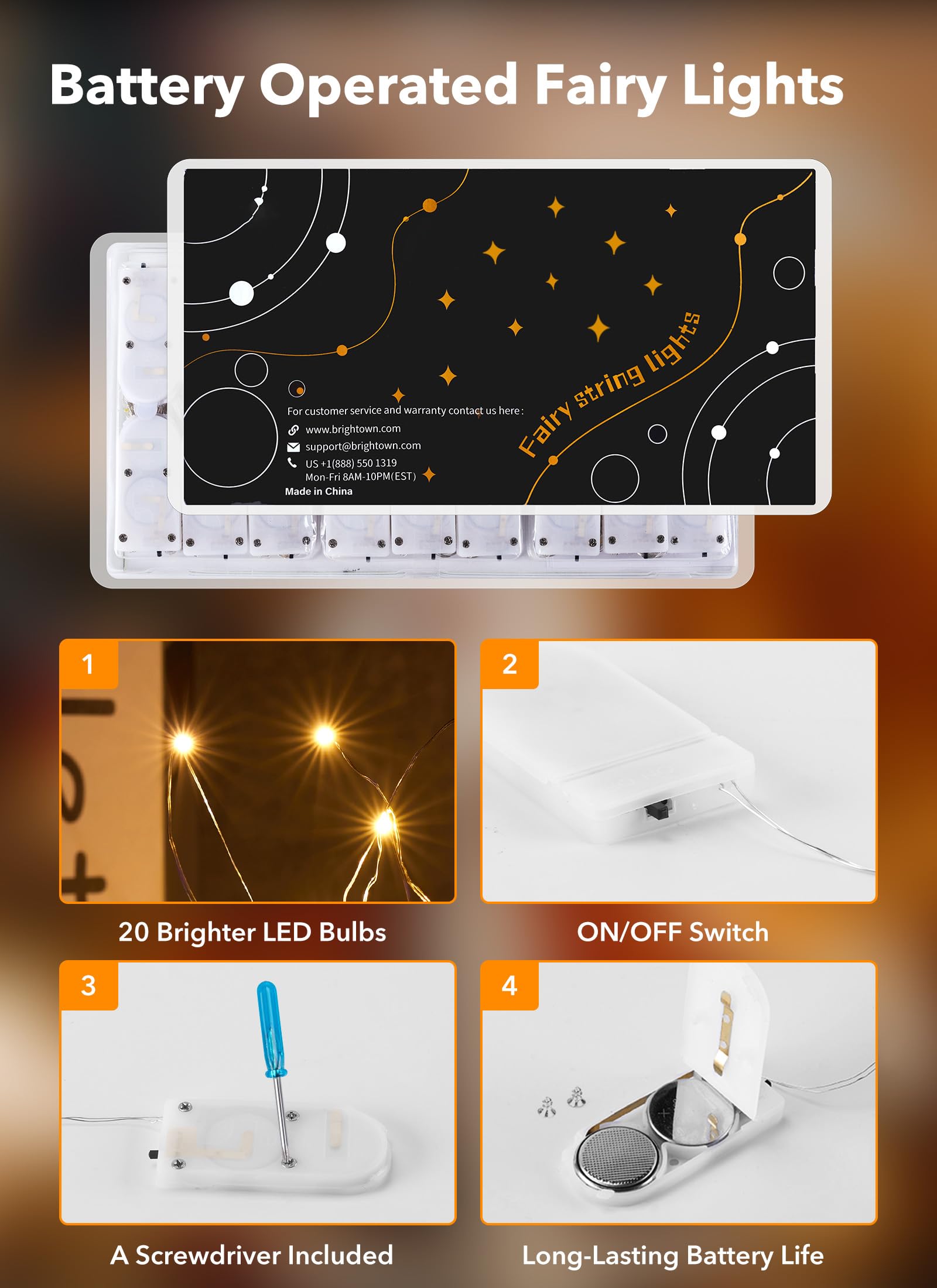 Foto 3 pulgar | Fairy Lights Minetom 20 Led, Funciona Con Pilas, 2 M, Paquete De 12 - Venta Internacional.