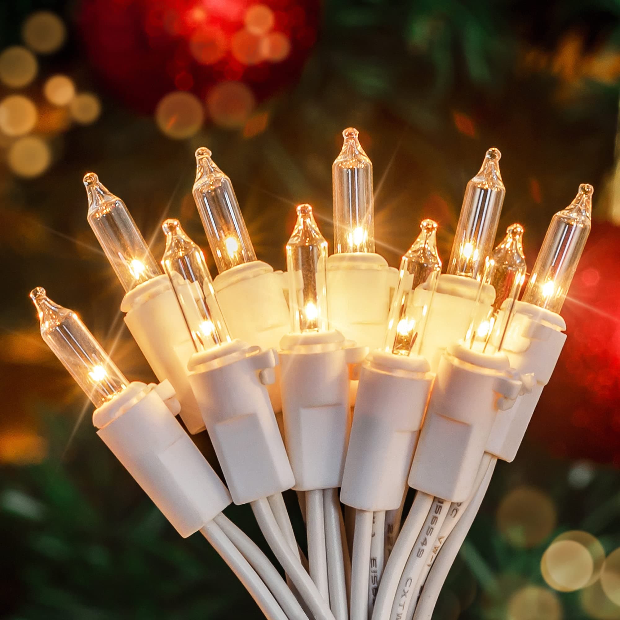 Juego De Luces Navideñas Hopolon, Paquete De 2 Unidades, 50 Unidades, Transparentes Y Blancas - Venta Internacional. $622