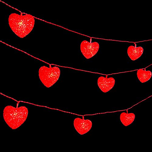 Foto 7 | Cadena De Luces Mudder, 5 M, 20 Led, Corazón Rojo, Día De San Valentín - Venta Internacional.