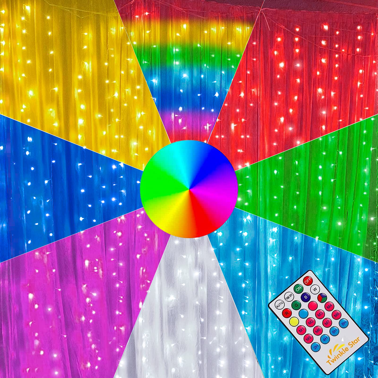 Foto 2 pulgar | Luces Led Para Cortinas De Ventana Twinkle Star 300 Rainbow Rgb - Venta Internacional.