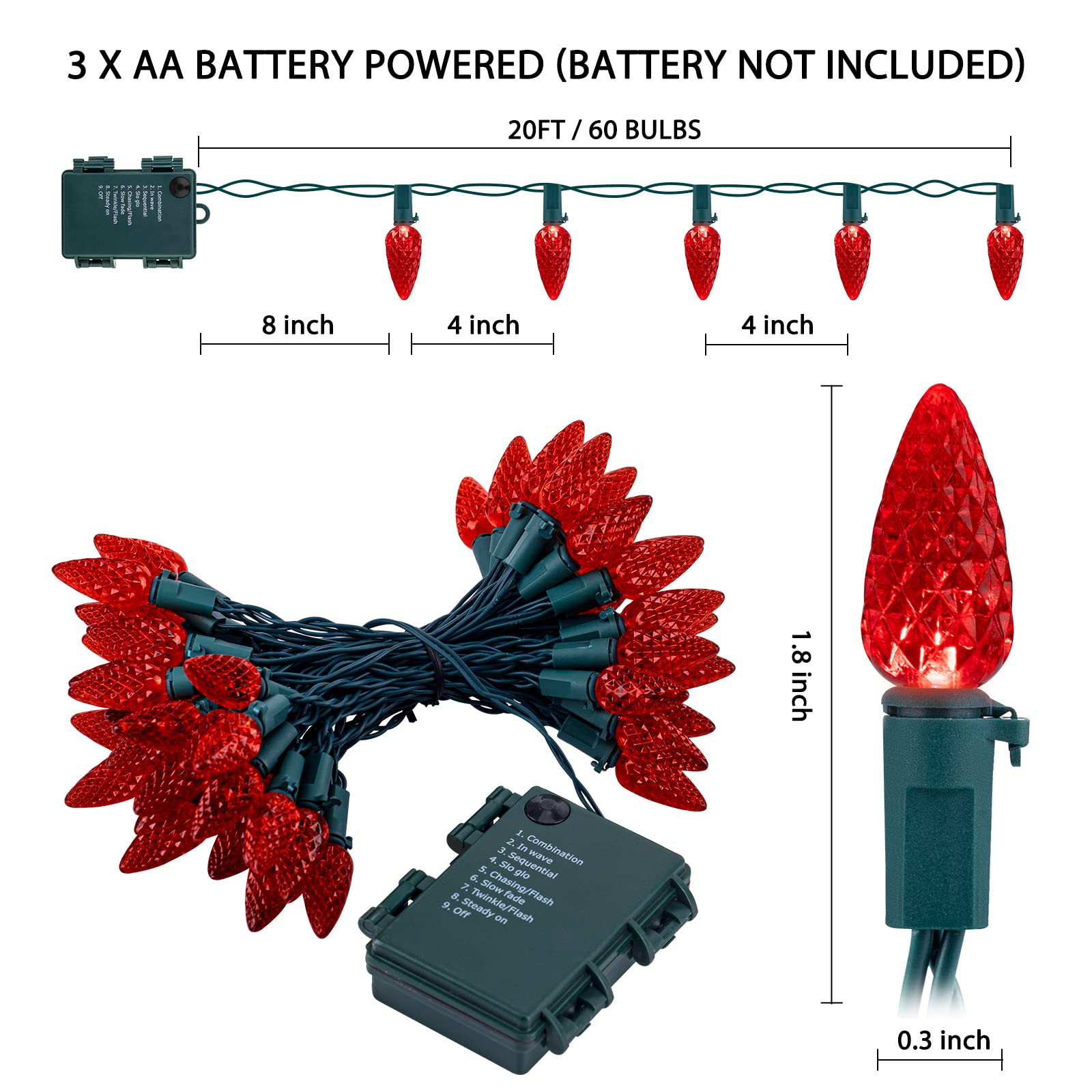 Foto 4 pulgar | Cadena De Luces Led Brightown C6 Para Navidad, 60 X 20 Pies, 2 Unidades - Venta Internacional.