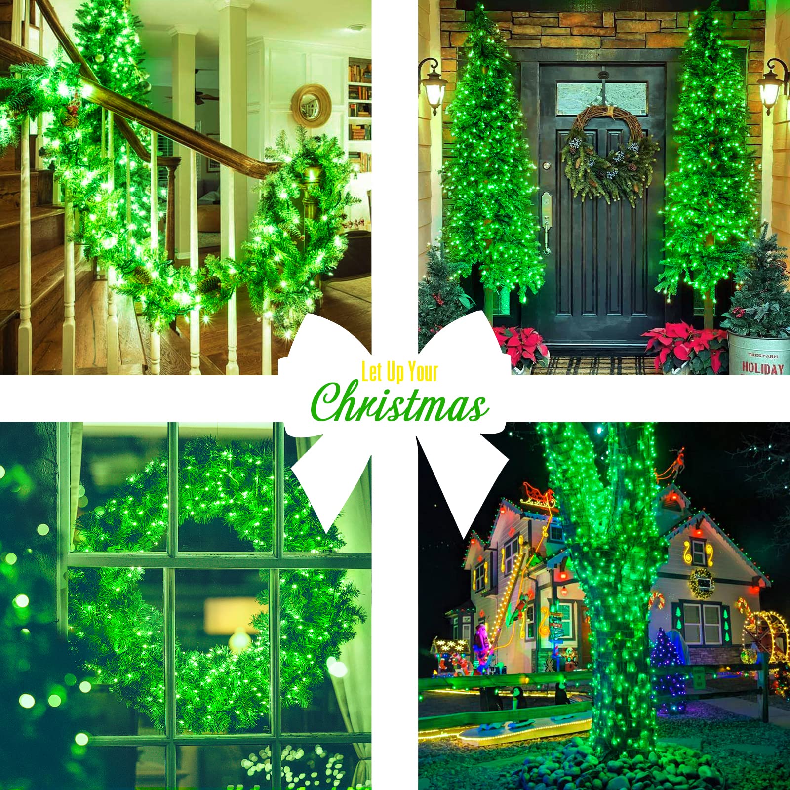 Foto 5 pulgar | Luces Navideñas Jmexsuss, Verdes, 33 Pies, 100 Led, Funcionan Con Pilas - Venta Internacional.