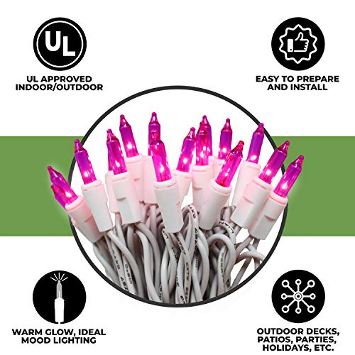 Foto 4 | Luces Navideñas 612 Vermont 50, Color Rosa, 2,7 M De Longitud Iluminada - Venta Internacional.