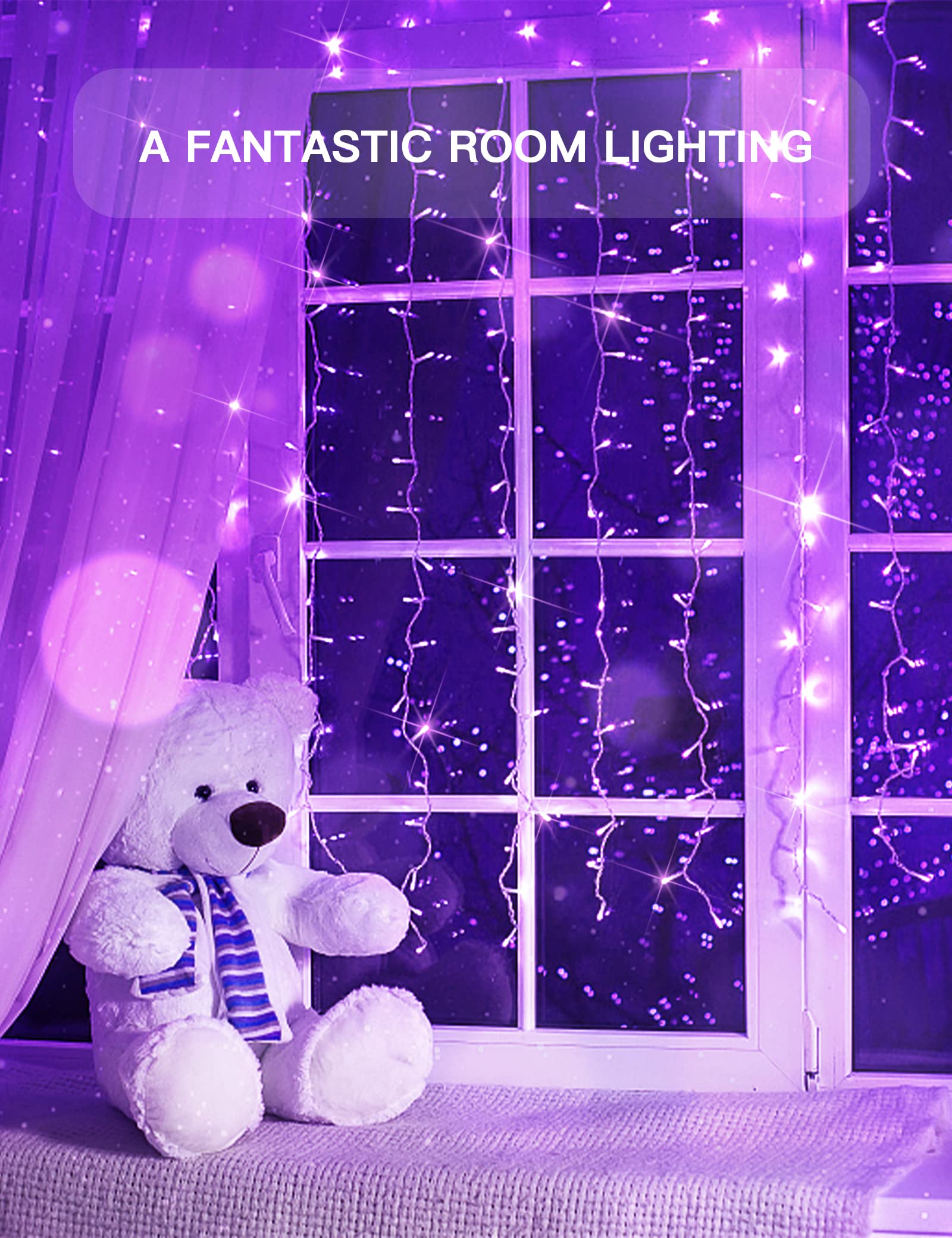 Foto 5 pulgar | Luces De Cortina Suddus Halloween 200 Led Usb Fairy Purple - Venta Internacional.