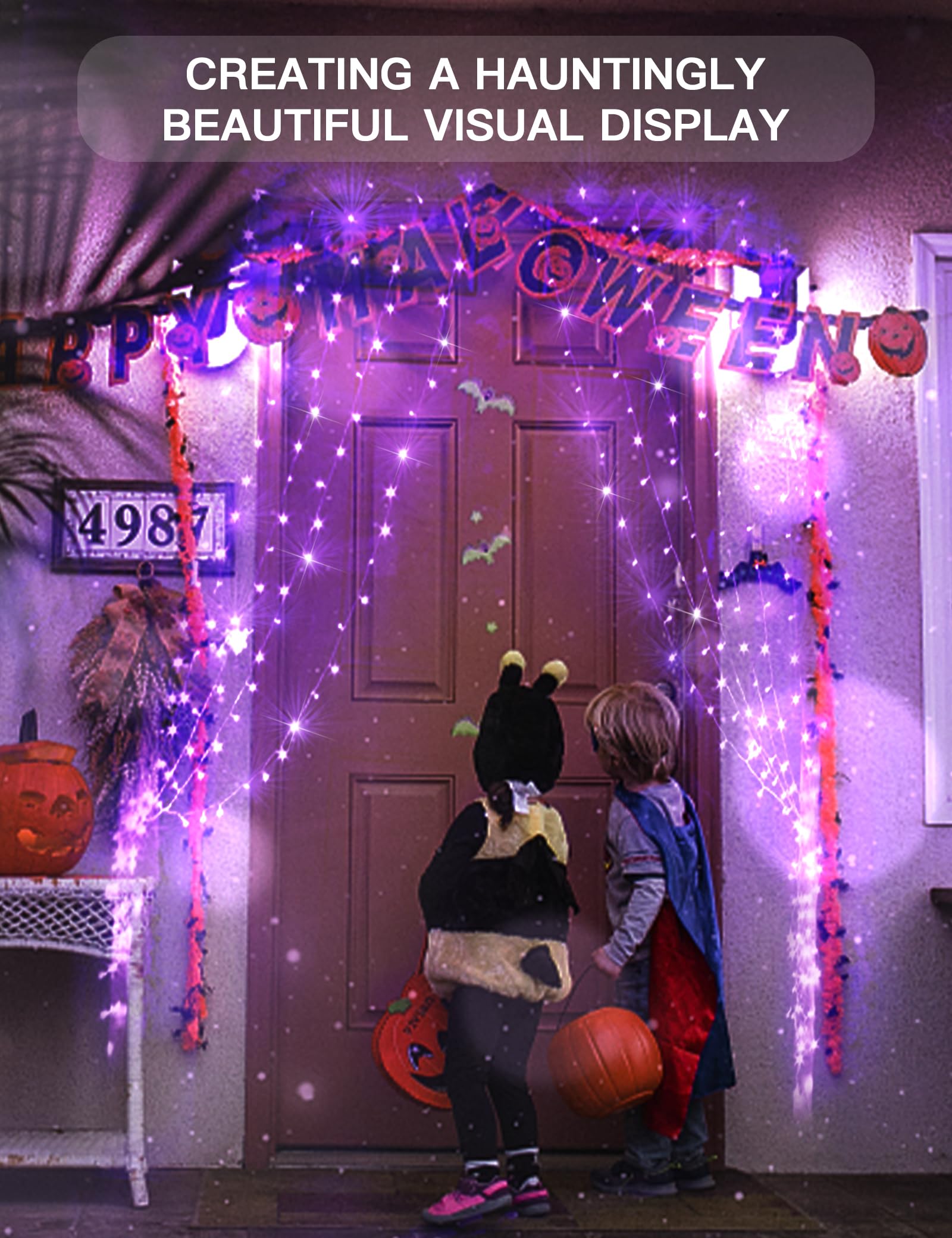 Foto 8 pulgar | Luces De Cortina Suddus Halloween 200 Led Usb Fairy Purple - Venta Internacional.