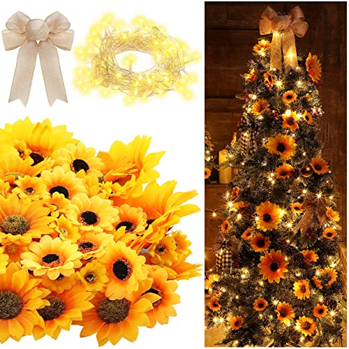 Foto 2 pulgar | Kit De Decoración Para Árbol De Navidad Jetec Con Diseño De Girasoles, 62 Unidades - Venta Internacional.